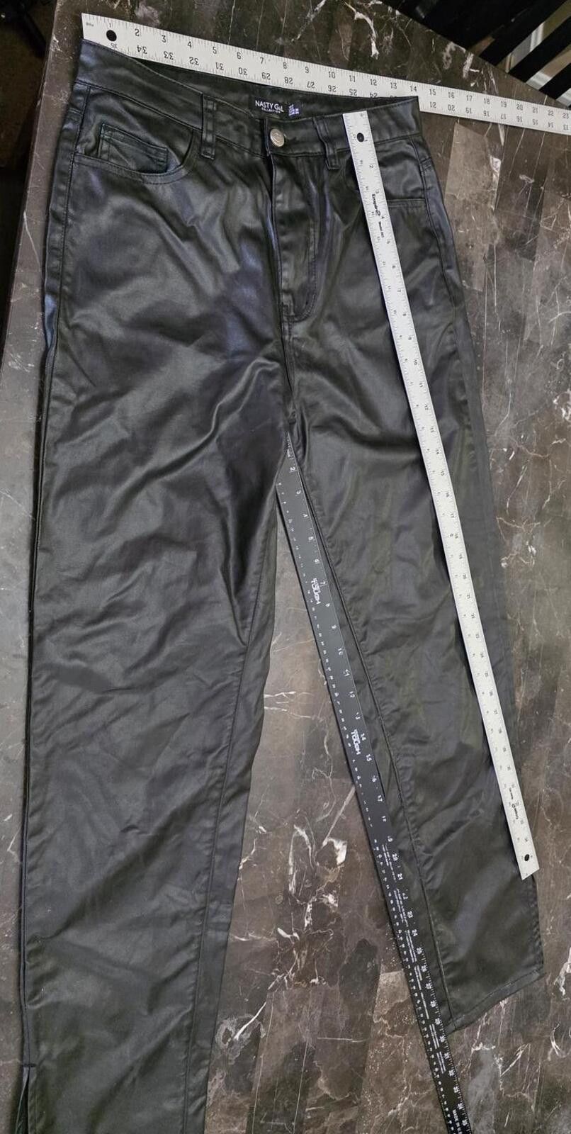 Other Nasty Gal Black Faux Leather Pants Size US 4 UK 8 EU 36 Slit Size 27" / US 4 / IT 40 - 7 Thumbnail