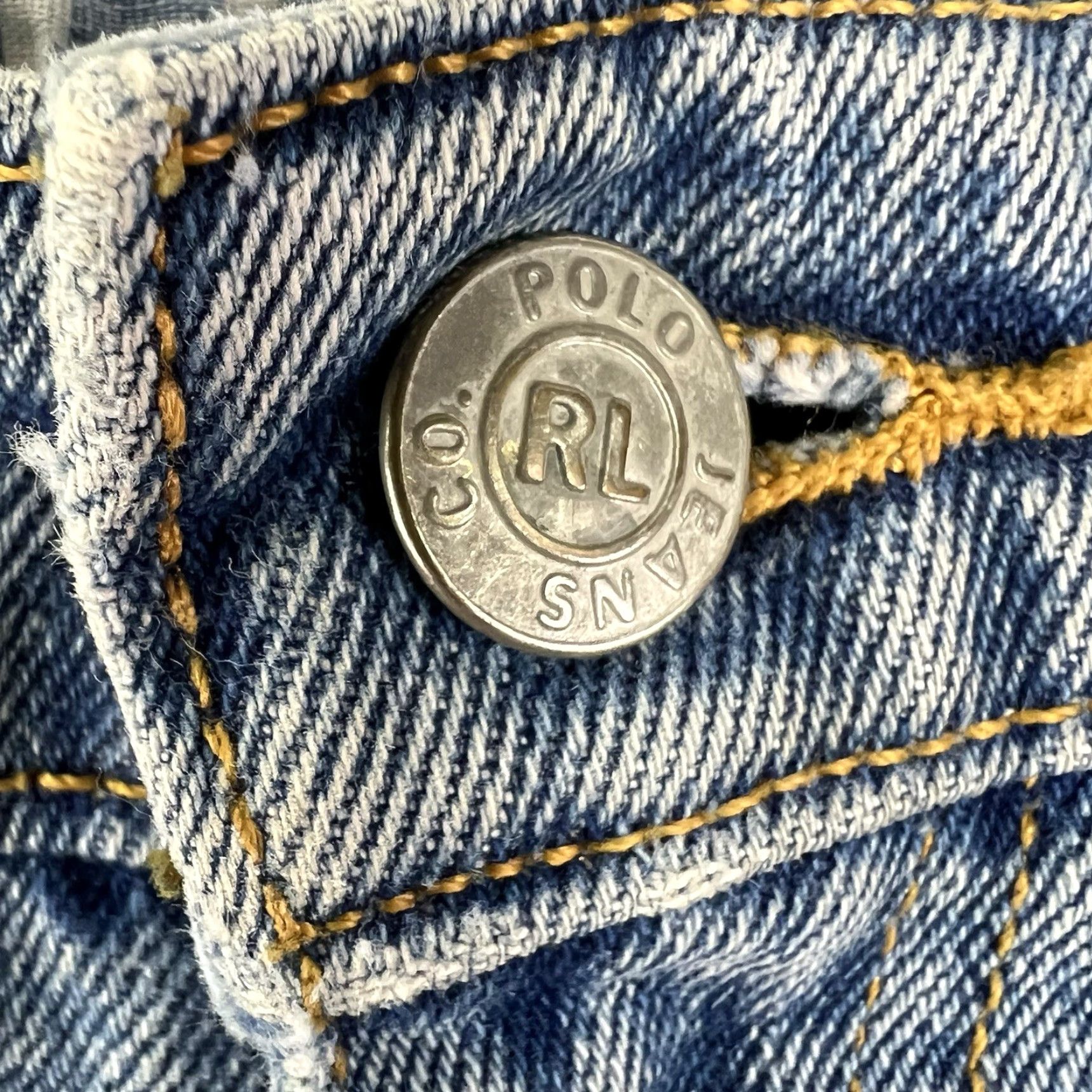 Ralph Lauren VINTAGE Ralph Lauren Polo Jeans Men's 36x30 Denim Straight Fit Blue 90s Logo Cotton Size US M / EU 48-50 / 2 - 5 Thumbnail