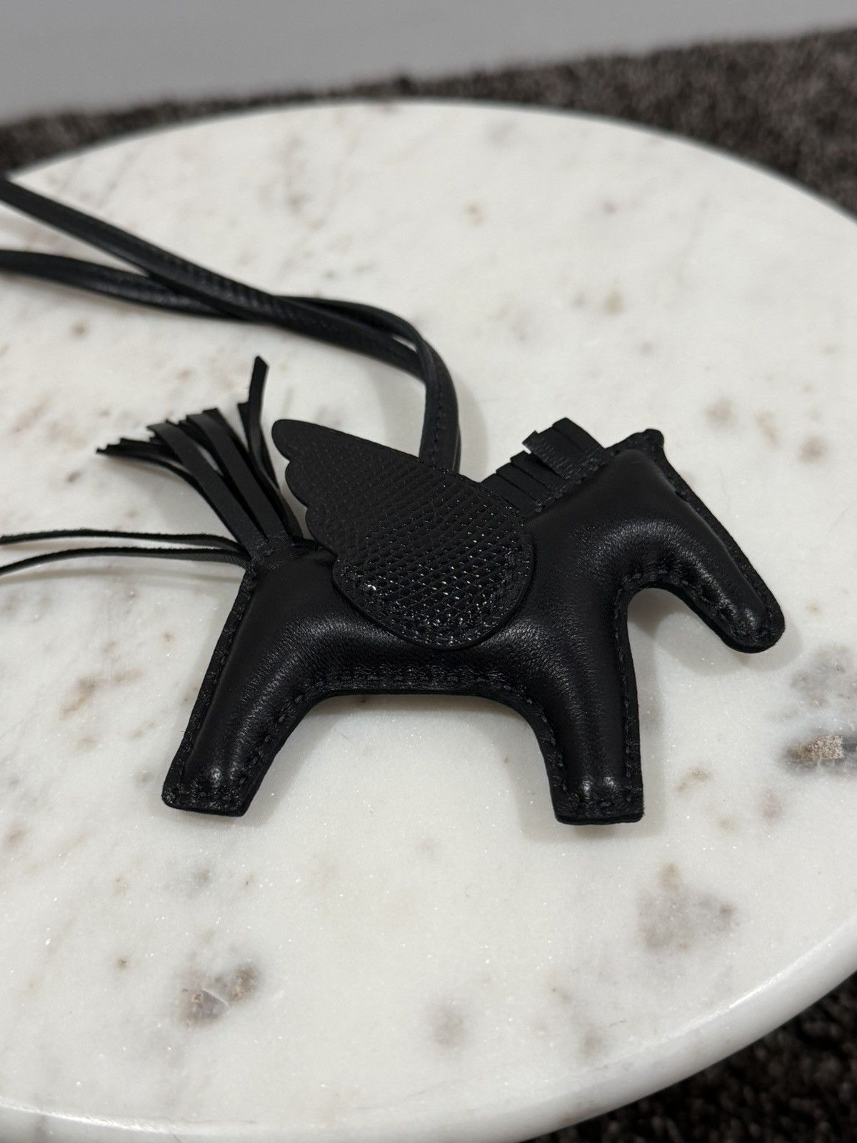 Hermes Hermes Black Leather MM Lizard Rodeo Pegasus Horse Bag Charm Size ONE SIZE - 9 Thumbnail