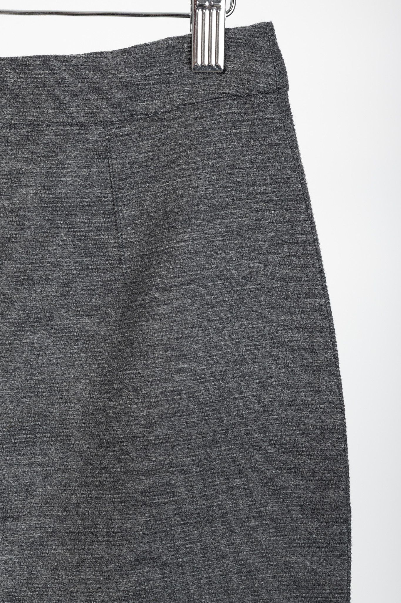 Lanvin Lanvin AW/14 Dark Grey Wool-Blend Grosgrain Pencil Skirt Size 26" / US 2 / IT 38 - 4 Thumbnail