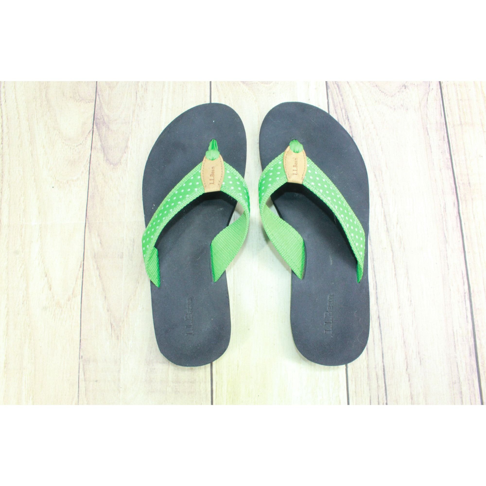 L.L. Bean LL Bean Green Polka Dot Nylon Thong Flip Flops Women's 9 M Size US 9 / IT 39 - 7 Thumbnail