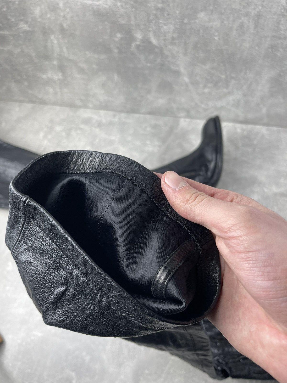 Other Fauzian Jeunesse Black Avant Garde Leather Tall Riding Boots Size US 9 / IT 39 - 13 Thumbnail