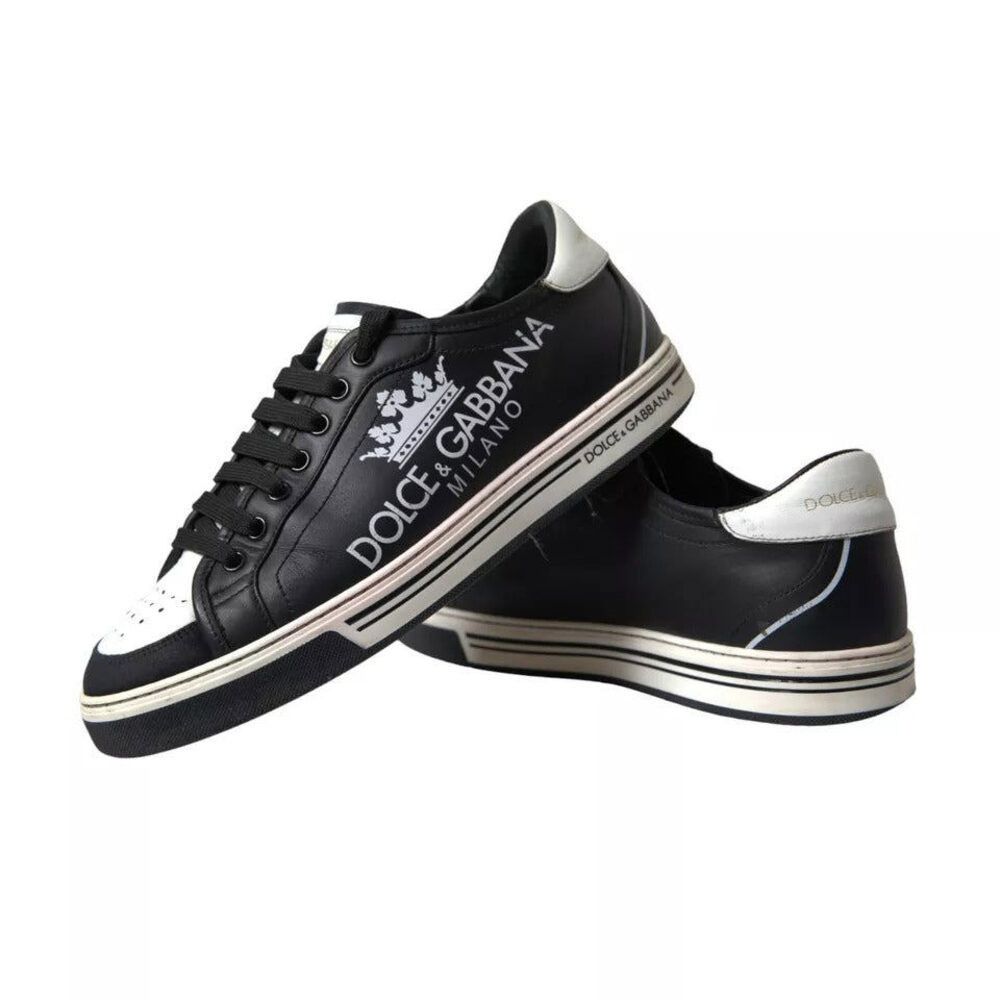 Dolce & Gabbana Dolce & Gabbana Black Leather Crown Milano Men Sneakers Shoe Size US 8 / EU 41 - 3 Thumbnail
