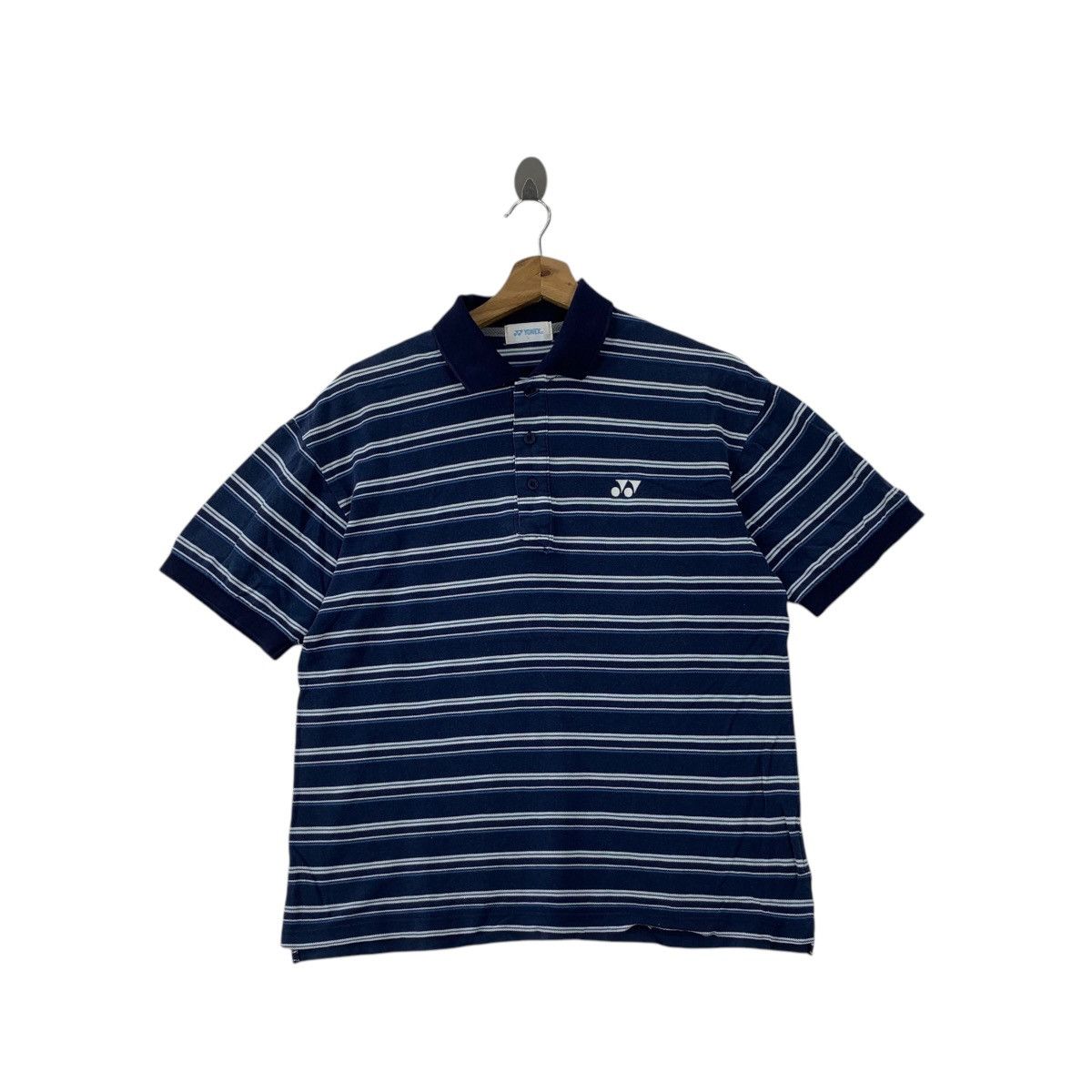 Vintage Vintage YONEX JAPAN Kanji Logo Stiped Polo Tee Shirt Top Size US L / EU 52-54 / 3 - 1 Thumbnail
