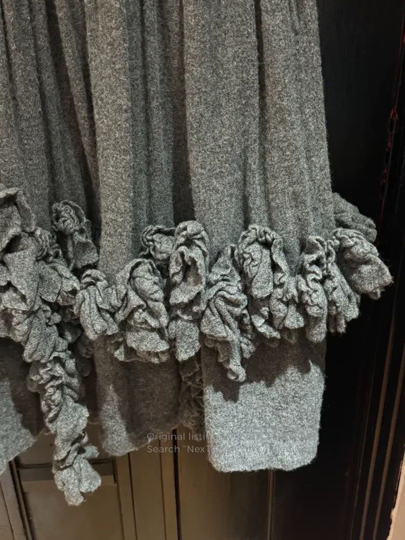 Comme des Garcons Comme Des Garcons size S Felt gray wool vine skirt Size 22" - 5 Thumbnail