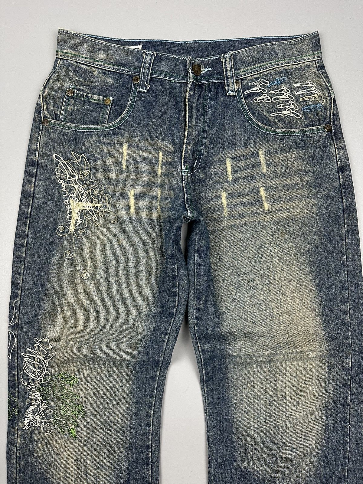 Artful Dodger × Japanese Brand Artful Dodger “Cutter Lads” Embroidered Baggy Jeans Size US 33 - 4 Thumbnail