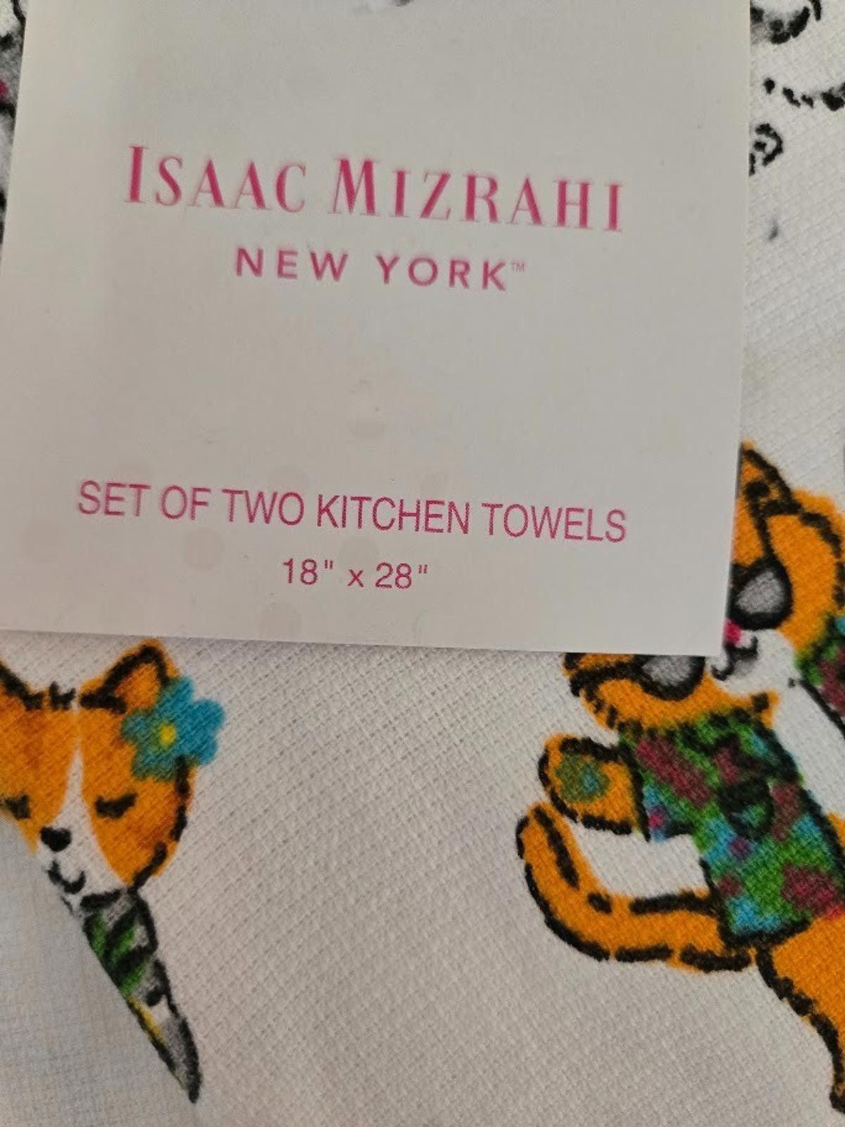Isaac Mizrahi Isaac Mizrahi Dish Towels Set of 2 Cat Hawaiian Kittens NWT Size ONE SIZE - 2 Thumbnail