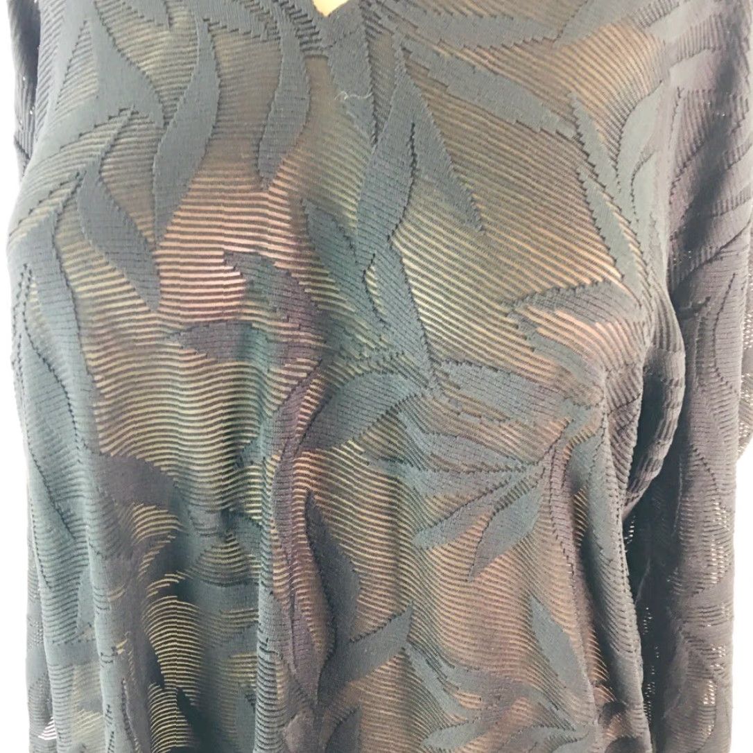 Vintage Coastal Blue Womens Cover Up Swimdress Black Floral Stretch V Neck Slit S New Size S / US 4 / IT 40 - 2 Thumbnail
