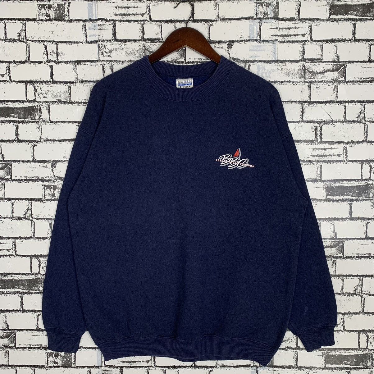 image of Beach Dude Inc x Lifes A Beach Vintage Balboa Beach Compay Sweatshirt Balboa Beach Crewneck in Blue