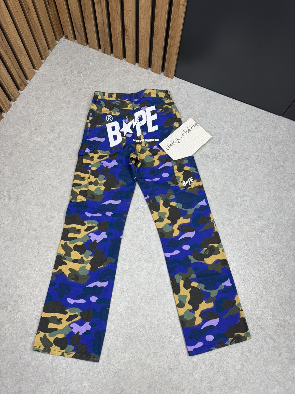 Bape Bape x Heron Preston Double Knee Camo Duck Painter Pants XS Size US 30 / EU 46 - 1 Thumbnail