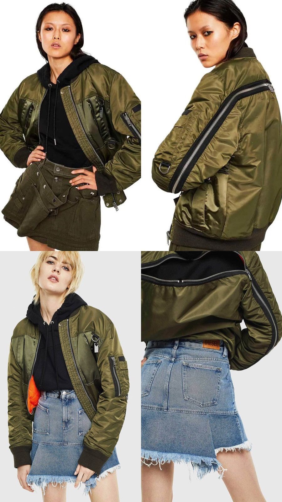 Archive Diesel MA-1 Reversible Bomber Jacket Multipocket Zip