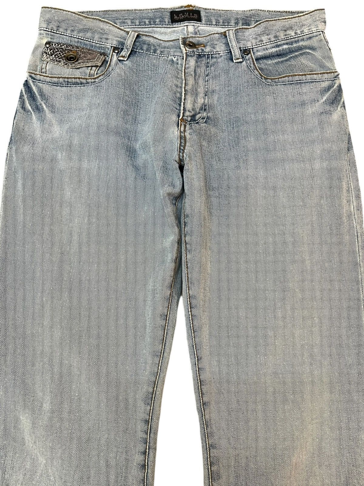 Japan Blue Vintage Louis Chavlon Flare Snakeskin Pocket Denim Size US 32 / EU 48 - 3 Thumbnail