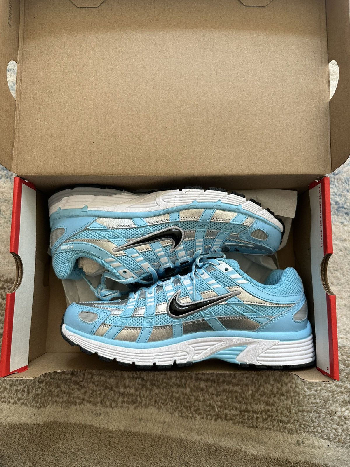 Nike Nike P-6000 Aquarius Blue Metallic Silver White CD6404-401 Size US 7.5 / EU 40-41 - 1 Thumbnail