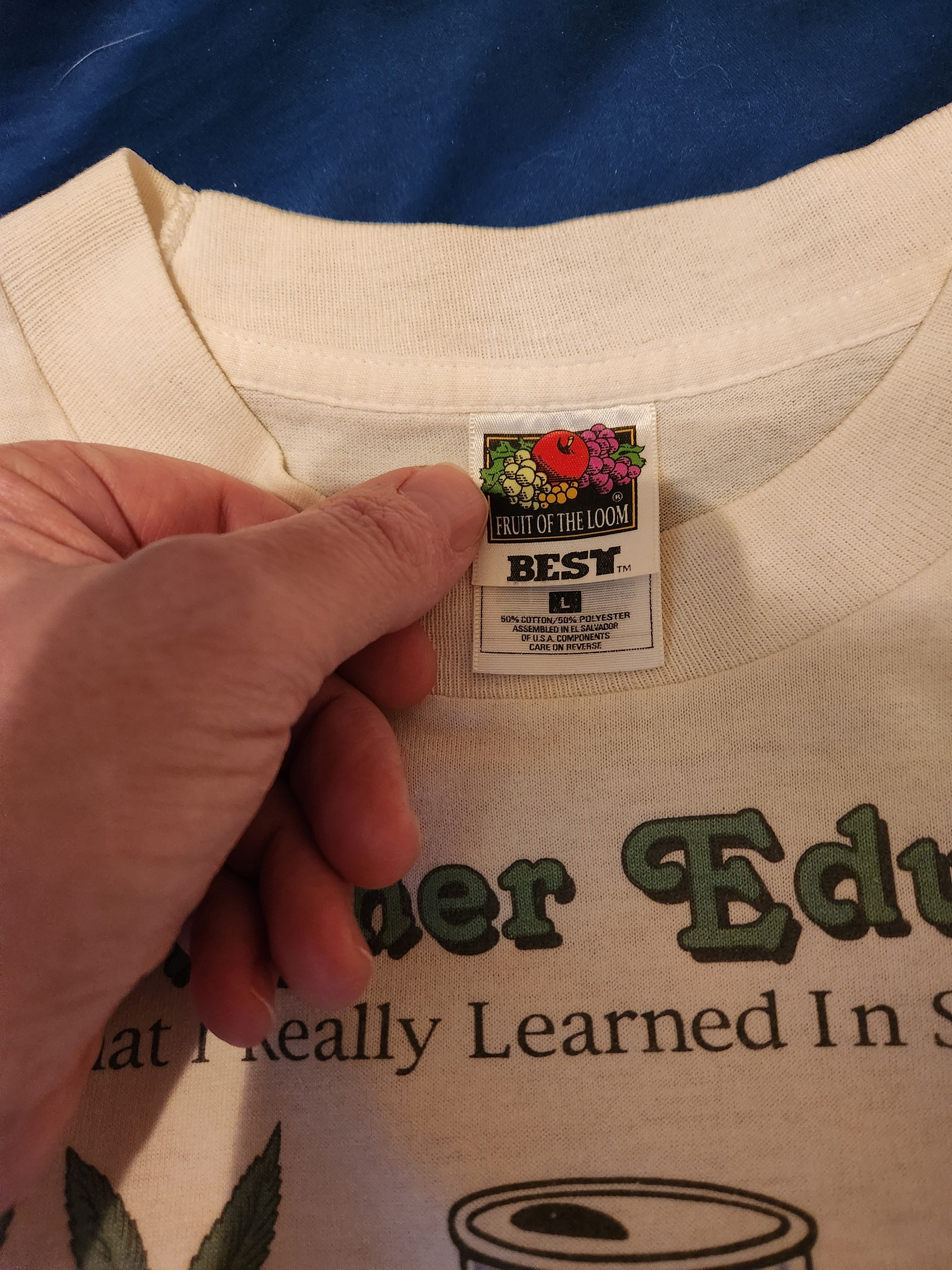 Vintage Original 90s higher education shirt Size US L / EU 52-54 / 3 - 2 Thumbnail