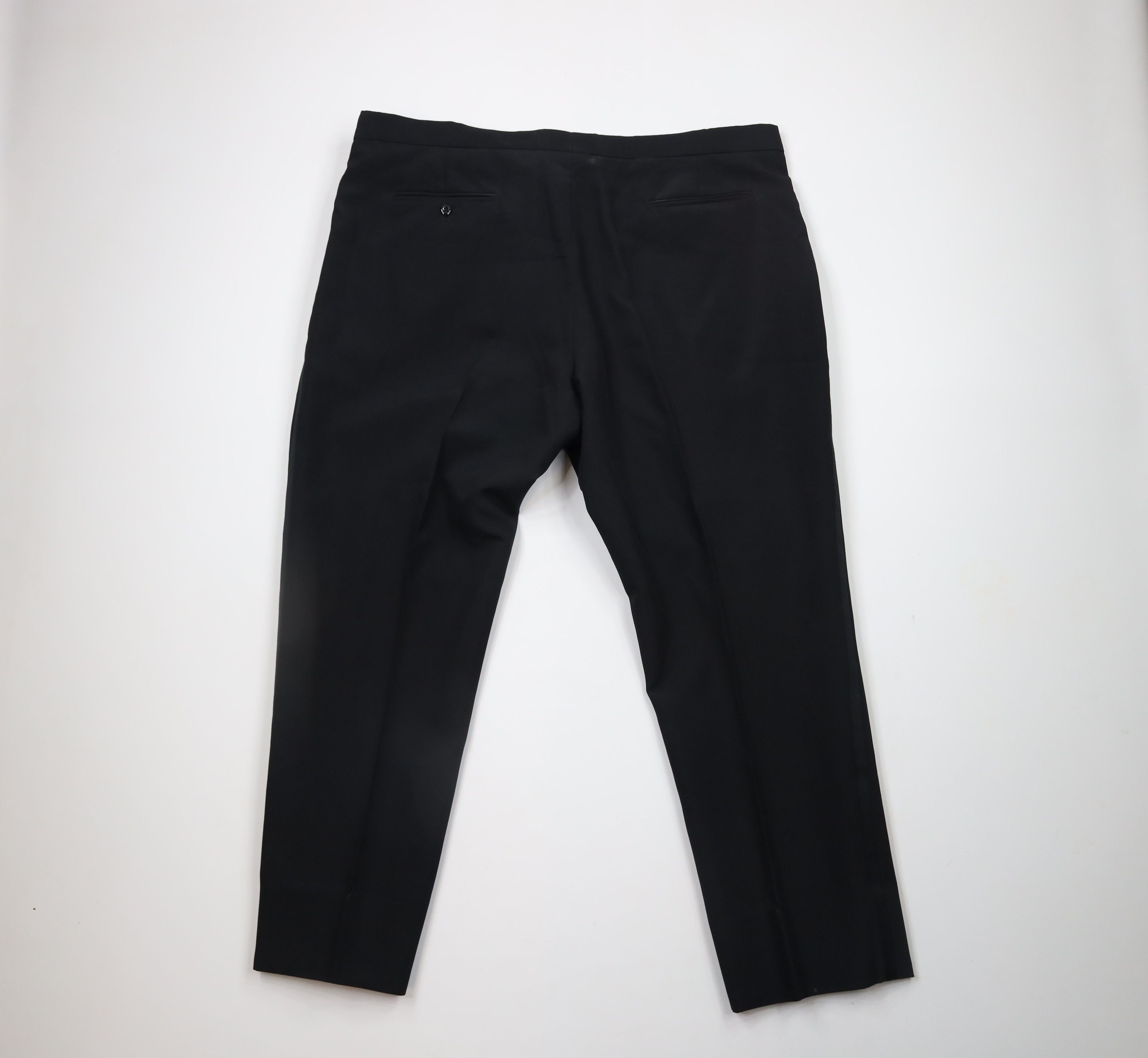 Vintage Vintage 90s Satin Striped Buckle Waist Tuxedo Pants Black Size US 44 / EU 60 - 8 Thumbnail