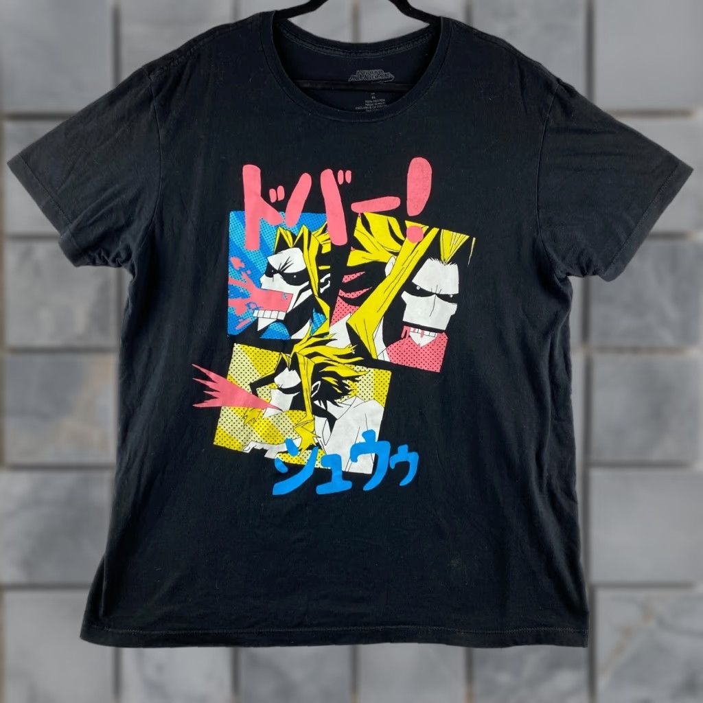 Etro My Hero Academia Shirt Mens XL Black Graphic Print Short Sleeve Anime T-Shirt Size US XL / EU 56 / 4 - 1 Thumbnail