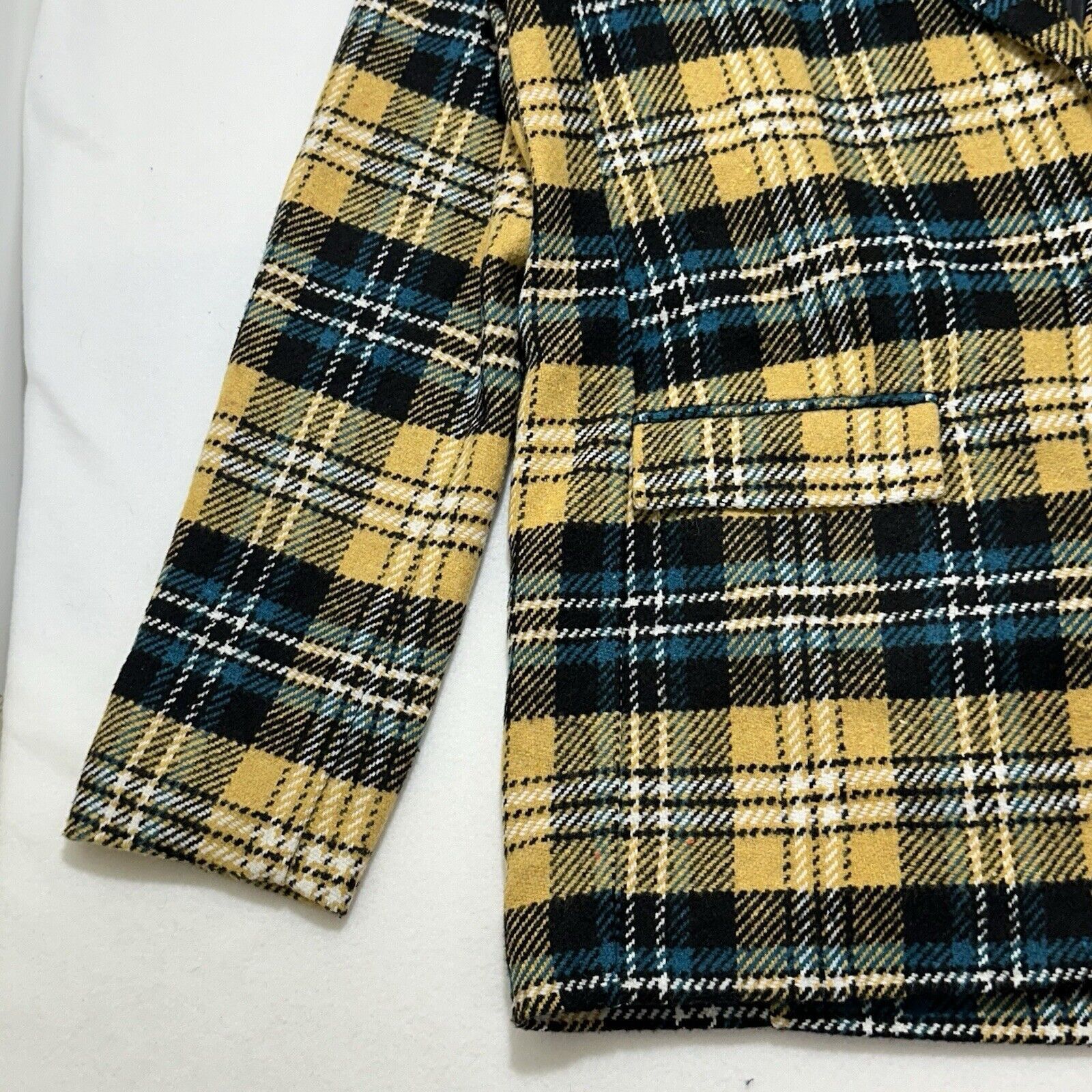 Other PrettyLittleThing Yellow Check Print Wool Blazer 8 Jacket Size M / US 6-8 / IT 42-44 - 5 Thumbnail