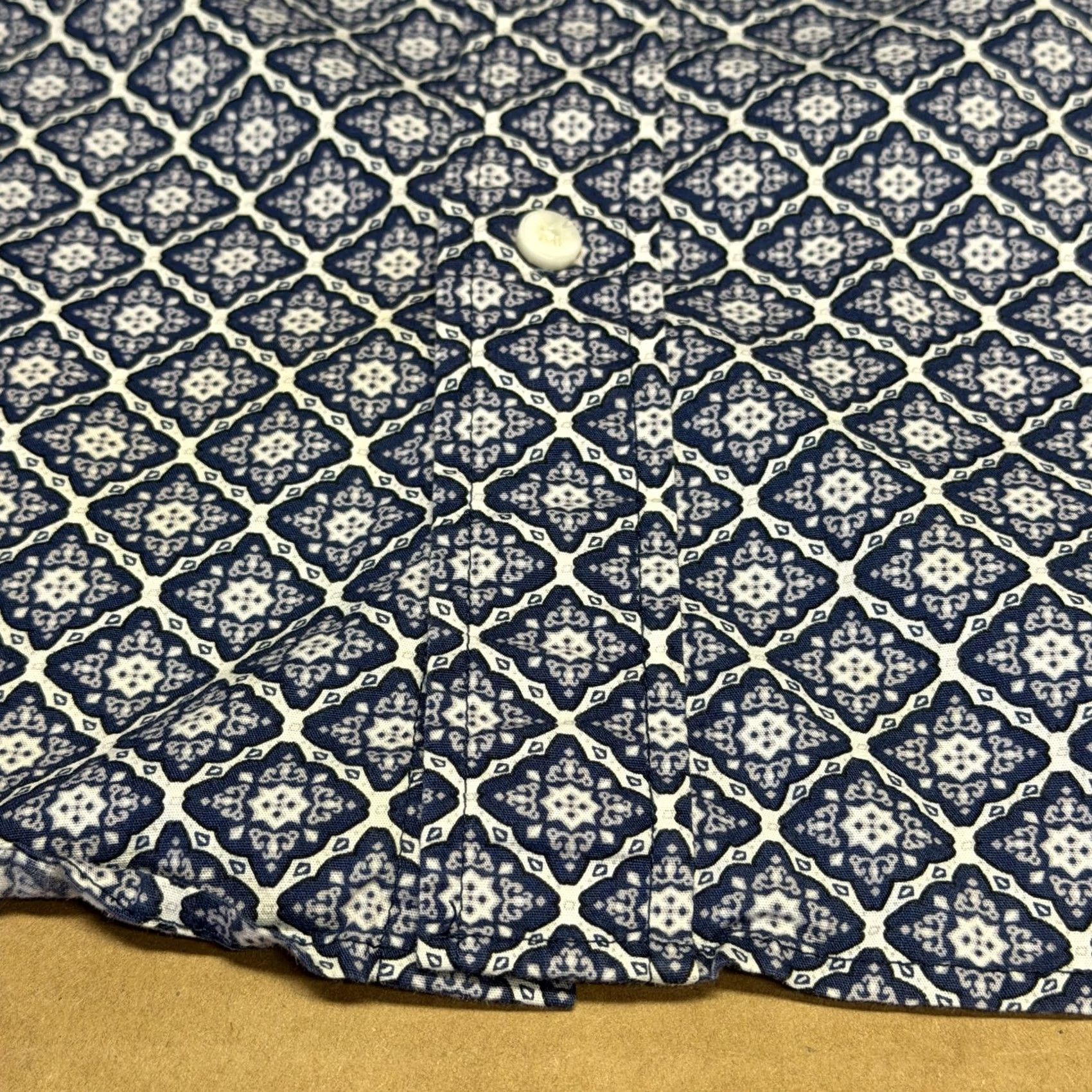 Vintage Panhandle Mens Medium Blue Geometric Long Sleeve Button-Down Shirt Shirt casual Western Stretch Size US M / EU 48-50 / 2 - 4 Thumbnail