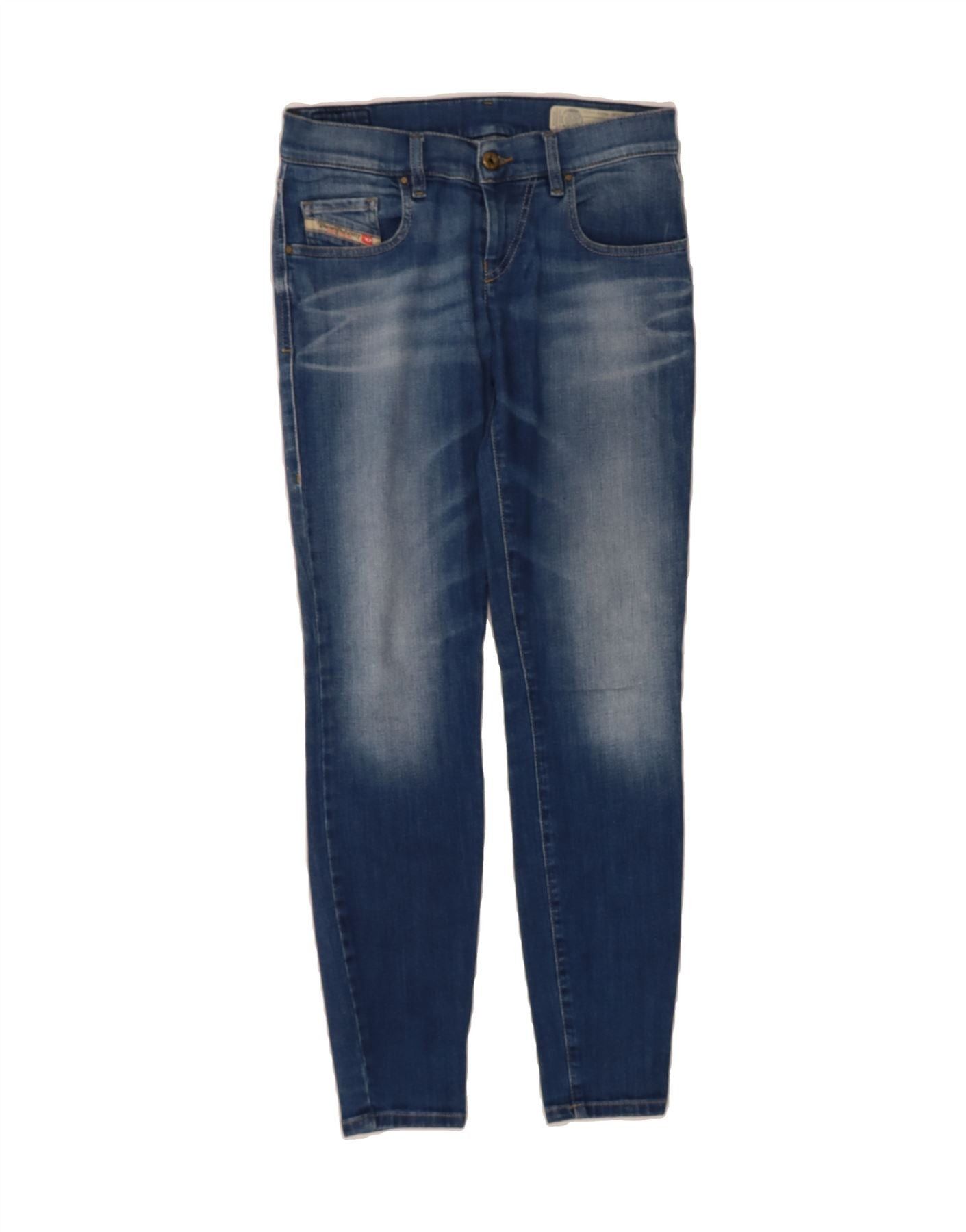 Diesel Womens Grupee Low Waist Super Slim Skinny Jeans W25 L29 Blue Size 42" / US 20 - 1 Thumbnail