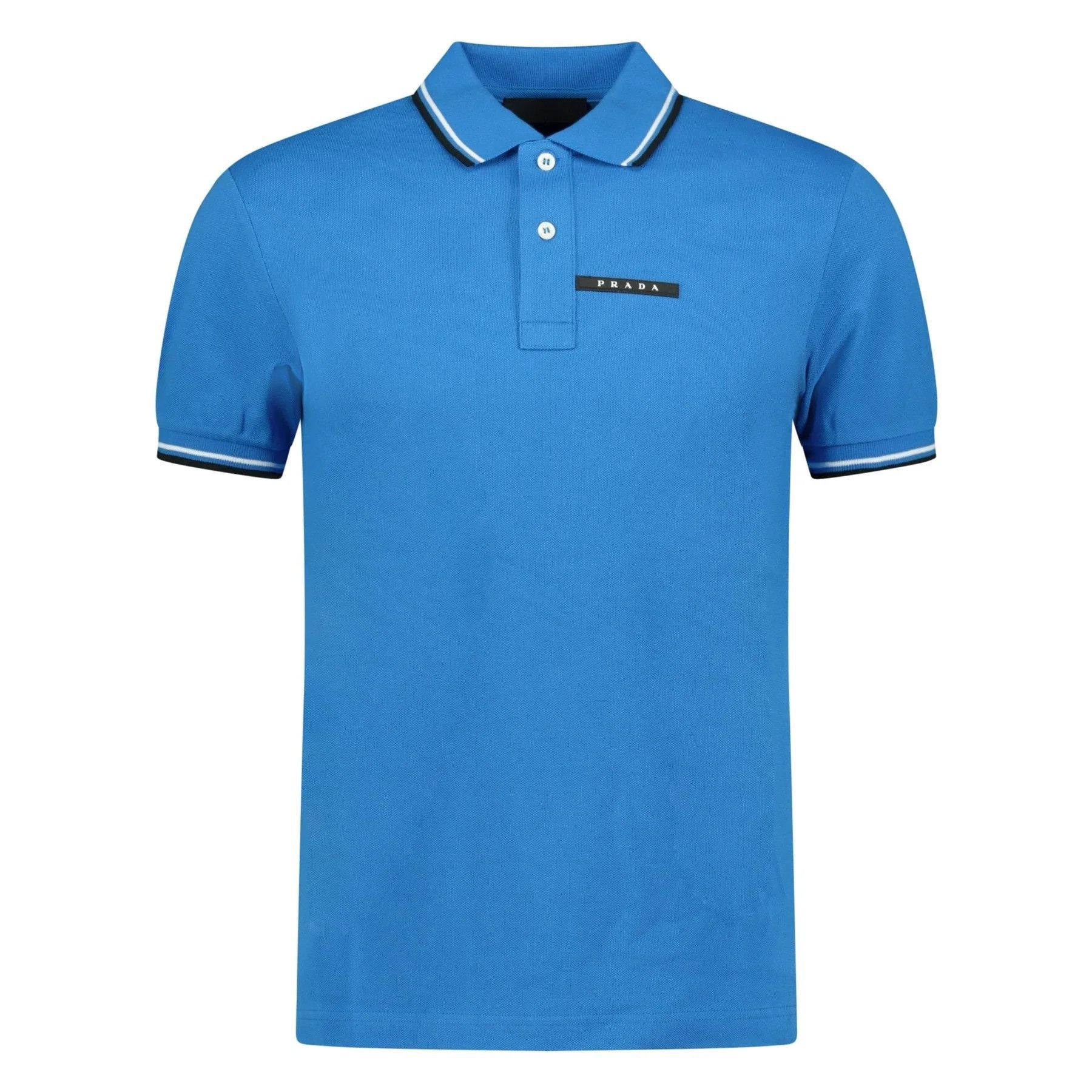 Prada o1mt1gz0924 Short Sleeve Polo Shirt in Blue Size US M / EU 48-50 / 2 - 1 Thumbnail