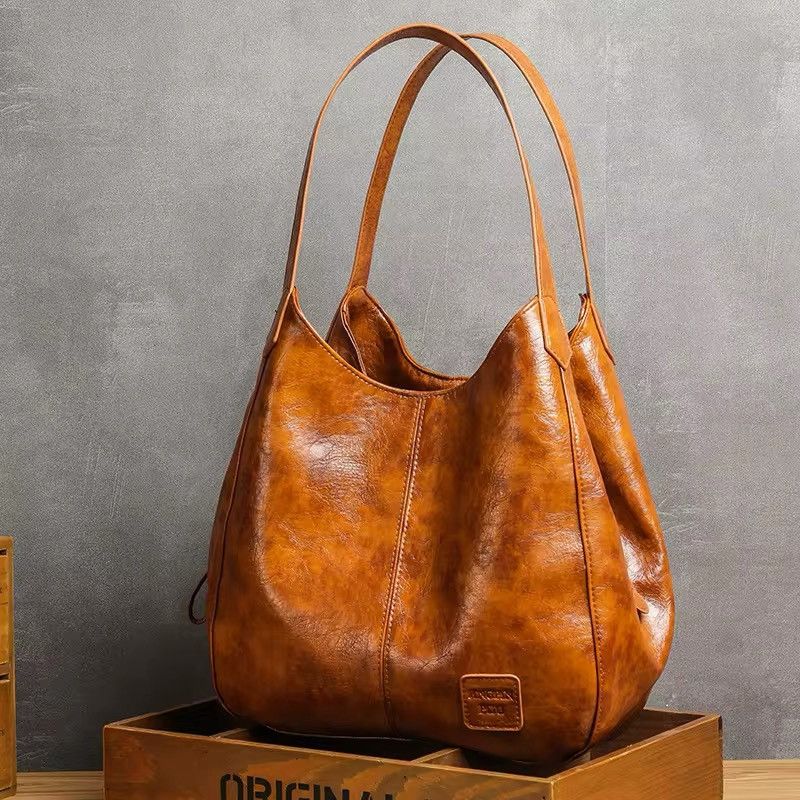 Vintage Vintage Large Capasity Pu Leather Hobo Bag Size ONE SIZE - 1 Thumbnail