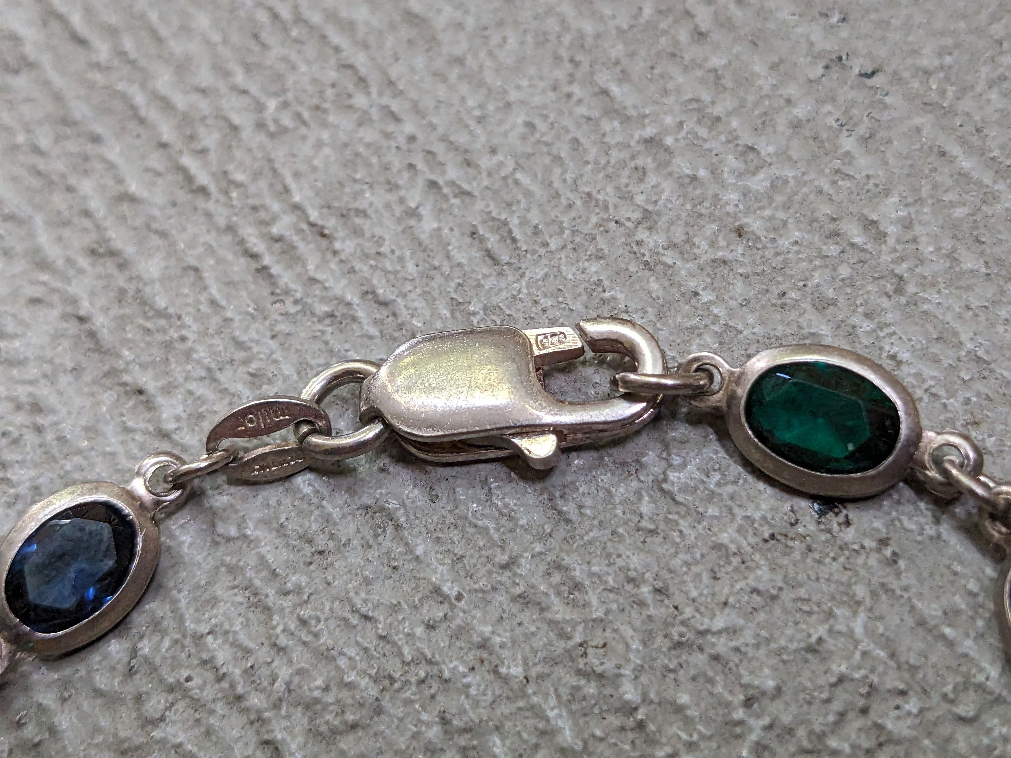 Jewelry Vintage Sterling Silver Bracelet 7.25" Milor Italy Rainbow Size ONE SIZE - 5 Thumbnail