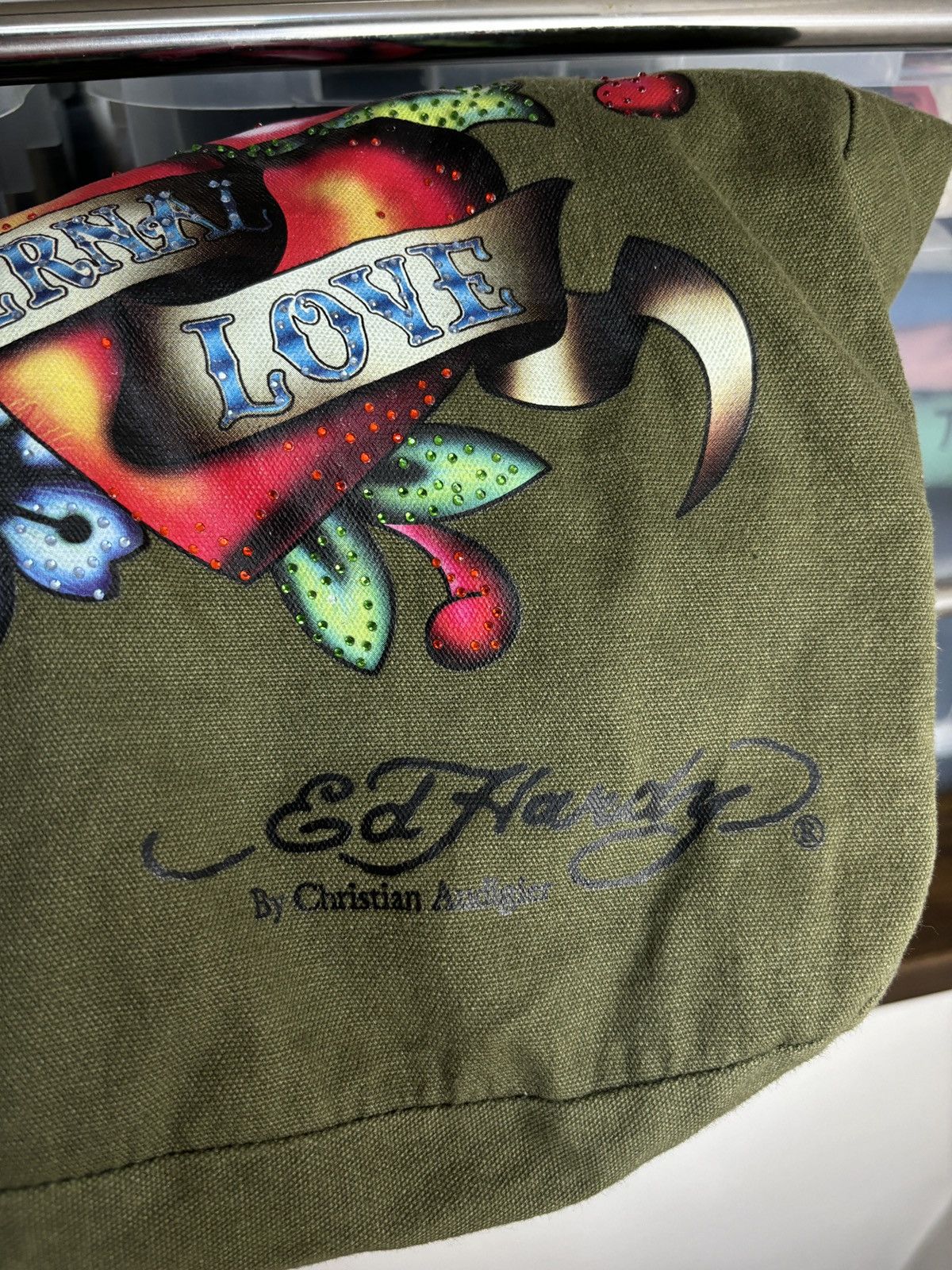 Ed Hardy Ed Hardy Vintage Shopper Tote Bag Y2K Tattoo Size ONE SIZE - 3 Thumbnail