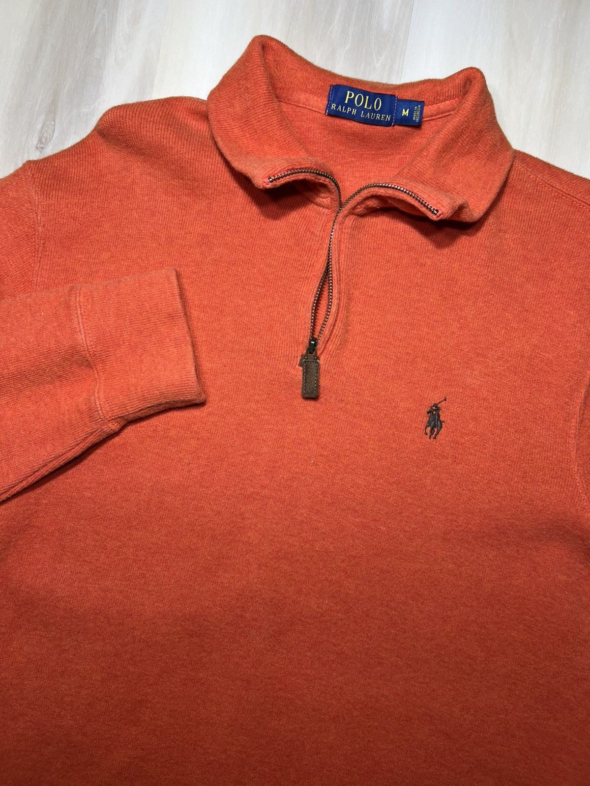 Polo Ralph Lauren Polo Ralph Lauren Sweater Men Sz Medium Orange Quarter Zip Size US M / EU 48-50 / 2 - 1 Thumbnail
