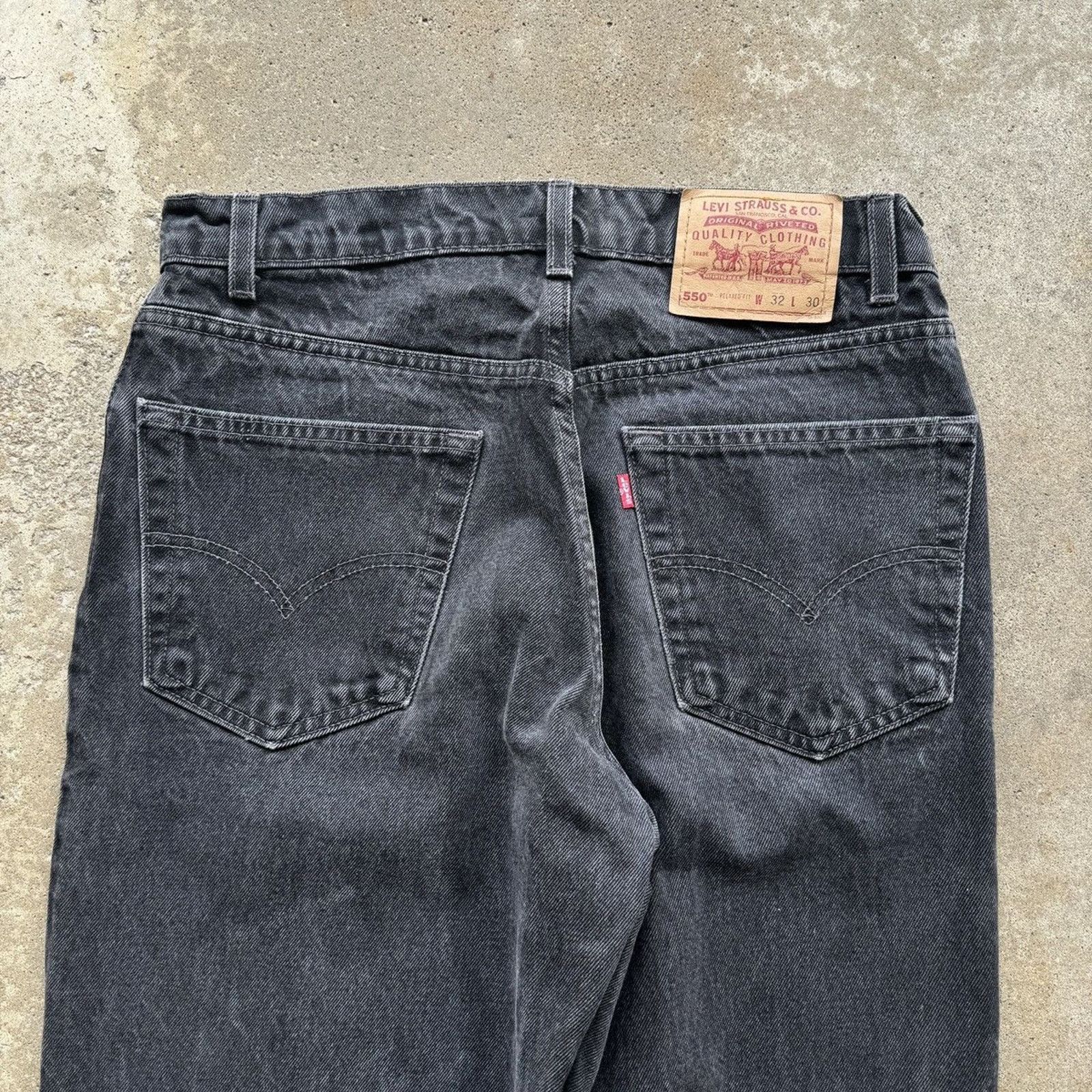 Levi's 90s Levi's 550 Faded Black Jeans USA ERD Grunge Chrome Biker Size US 32 / EU 48 - 7 Thumbnail