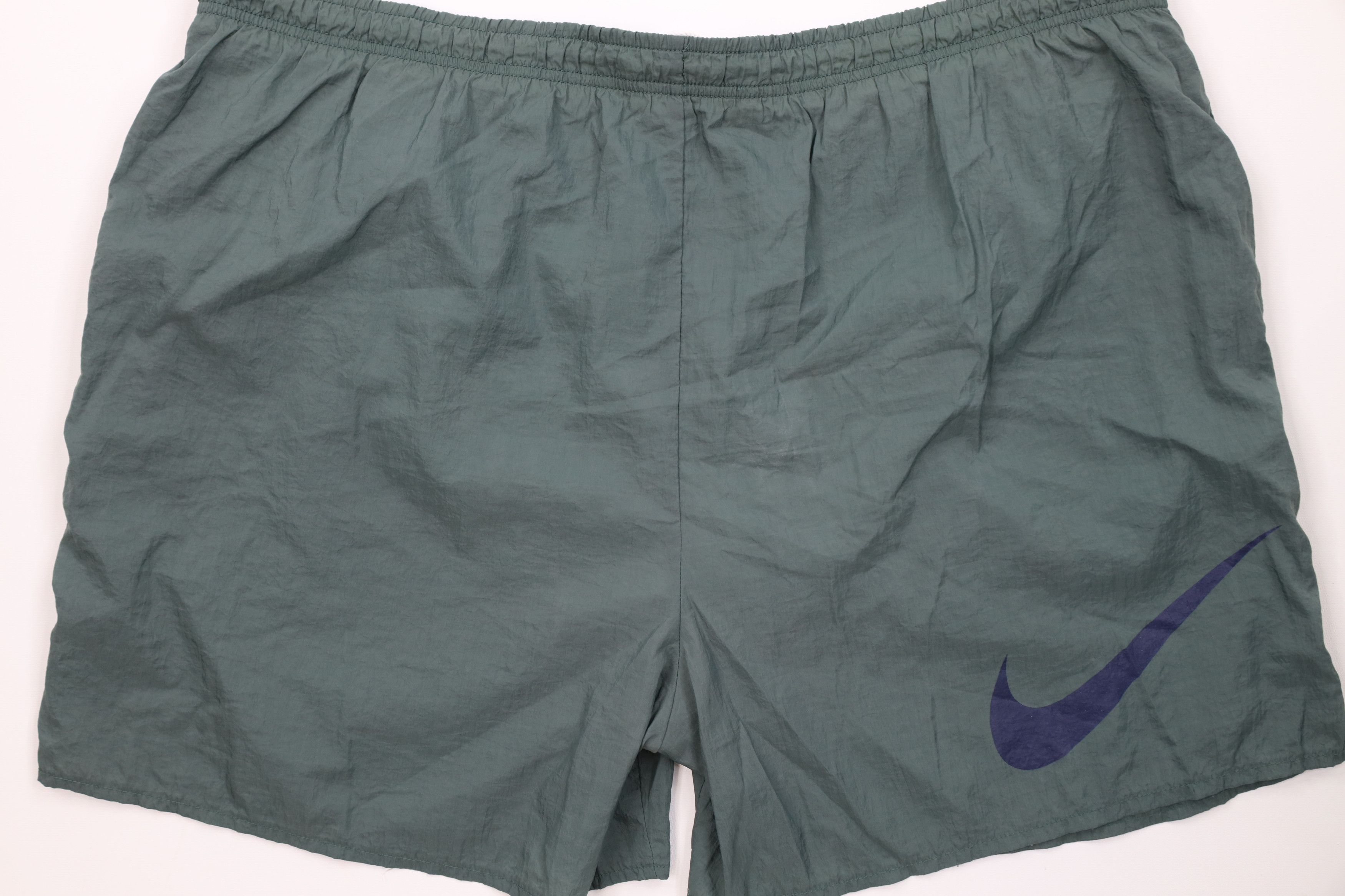 Nike Vintage 90s Nike Travis Scott Big Swoosh Lined Shorts Green Size US 38 / EU 54 - 13 Thumbnail