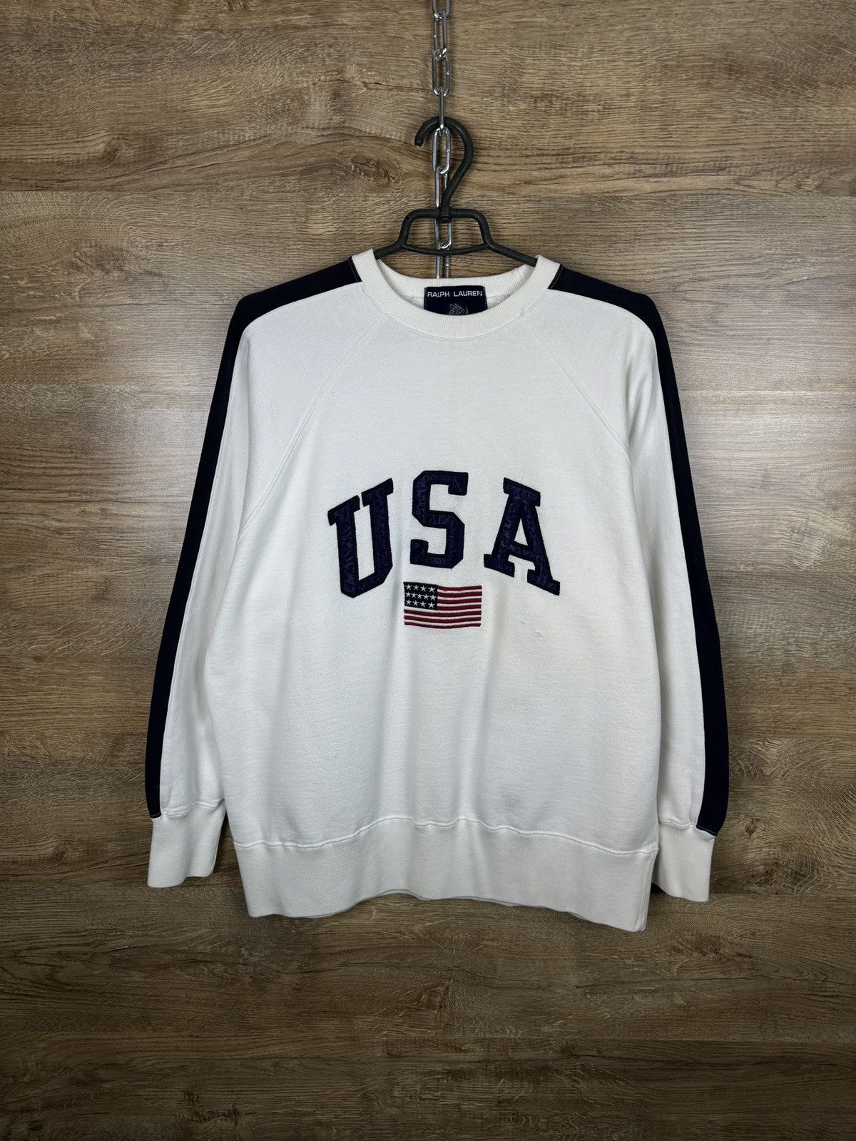 Polo Ralph Lauren × Vintage Mens Vintage Polo Ralph Lauren Sport USA sweatshirt big logo Size US S / EU 44-46 / 1 - 1 Thumbnail