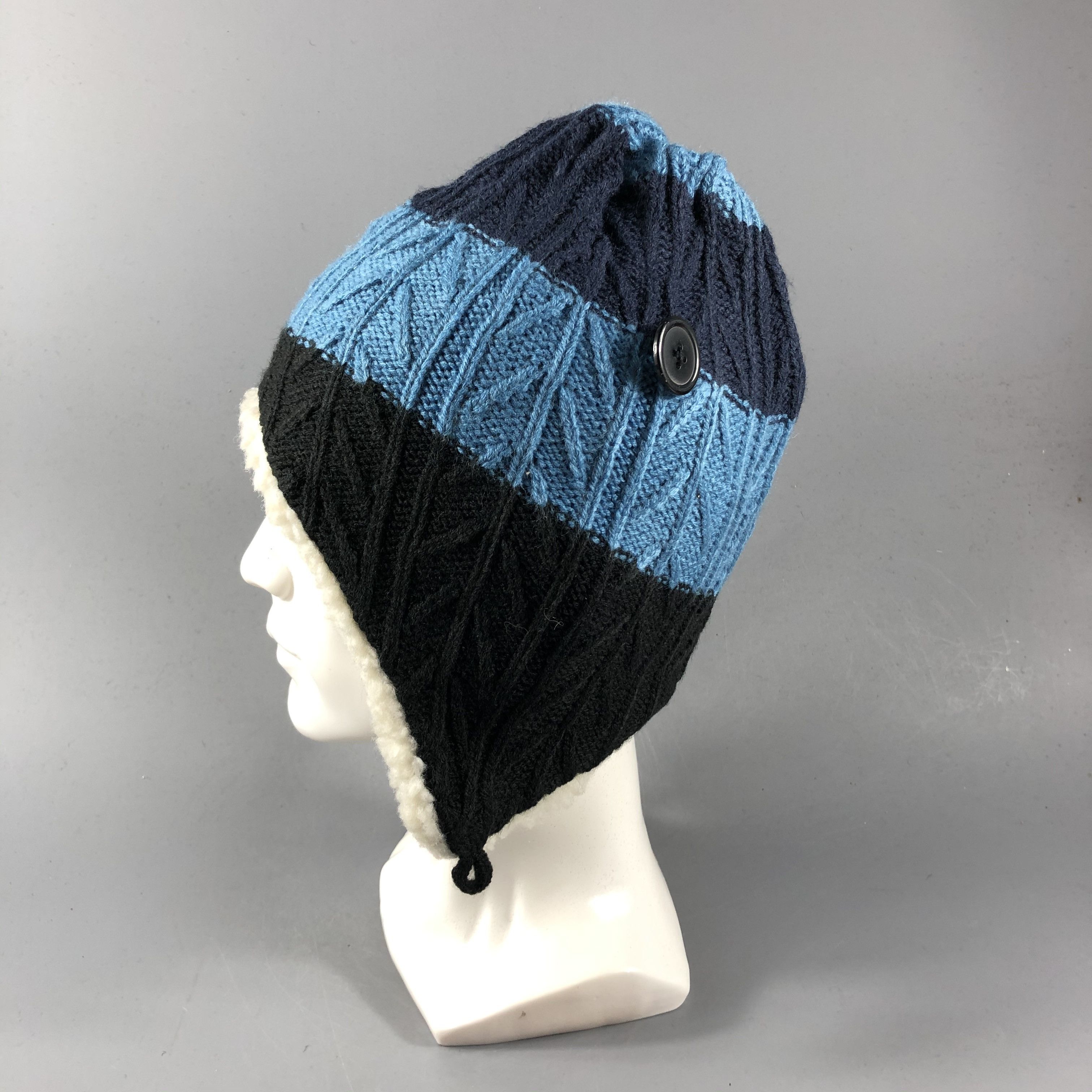 Vintage Ushanka Cable Knit Earflap Beanie Snowcap Snow Hat B770 Size ONE SIZE - 2 Thumbnail