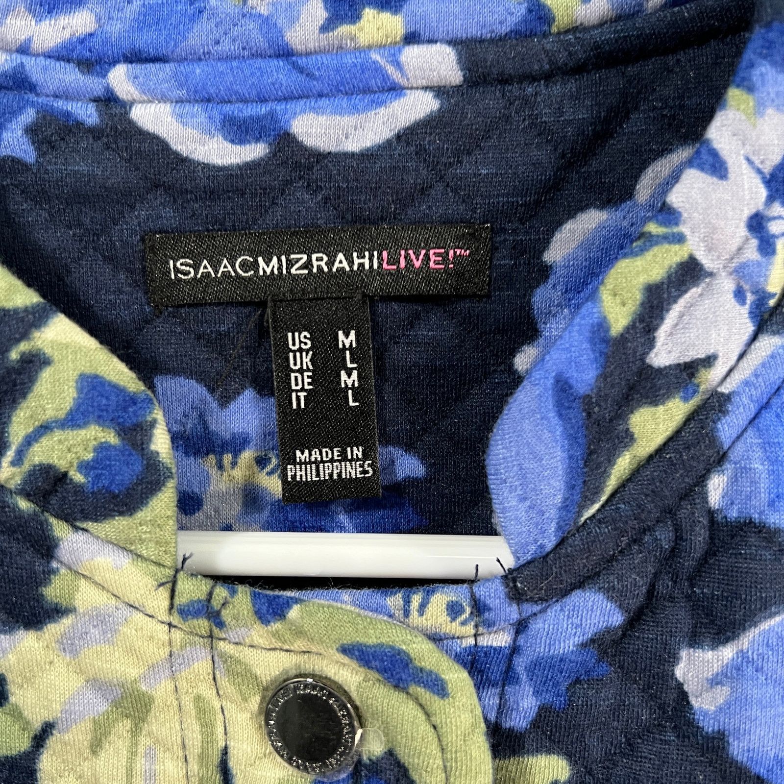 Other Isaac Mizrahi Live! Printed Knit Jcquard Jacket Navy Size M / US 6-8 / IT 42-44 - 3 Thumbnail