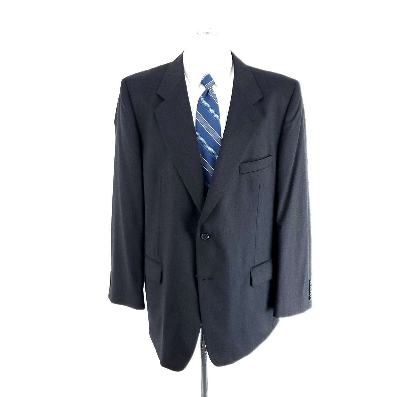 Joseph & Feiss Joseph Feiss Comfort Stretch Wool 2 Button Blazer 46R Gray Size 46R - 3 Thumbnail
