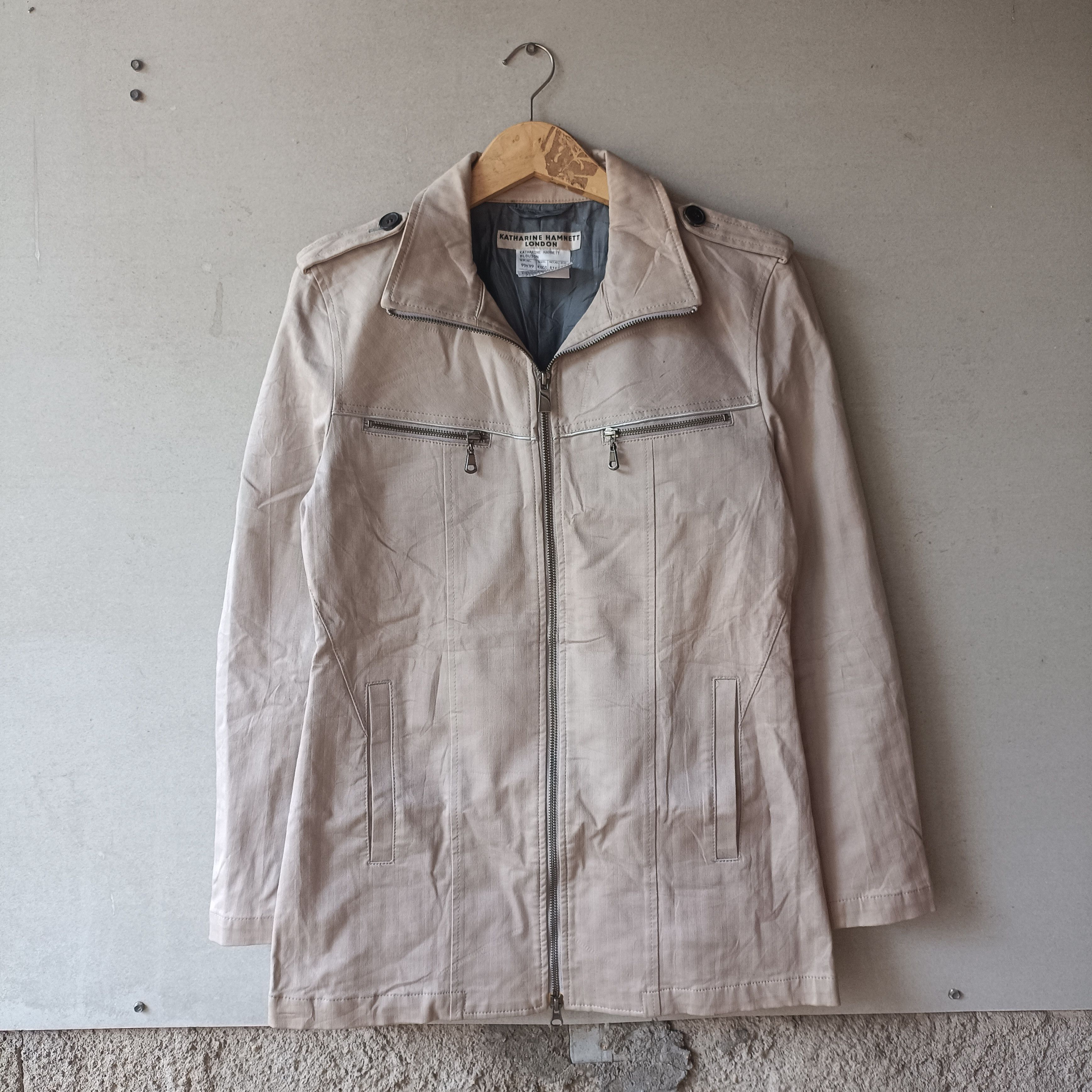 Katharine Hamnett London Bikers Coat jacket Size L / US 10 / IT 46 - 2 Thumbnail