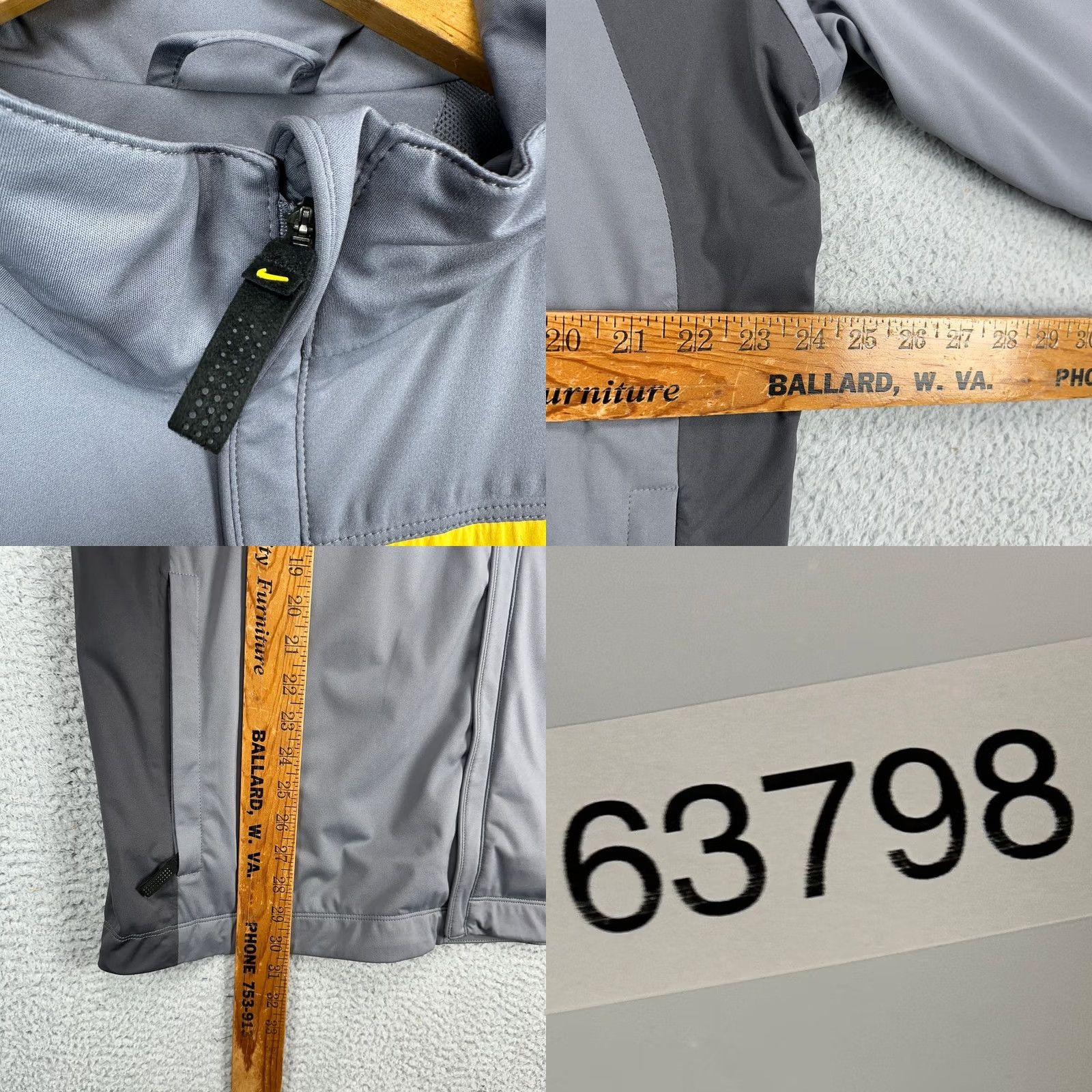 Nike Nike Golf Windbreaker Jacket Mens Large Fit Storm Grey Yellow Full Zip Pockets Size US L / EU 52-54 / 3 - 8 Thumbnail