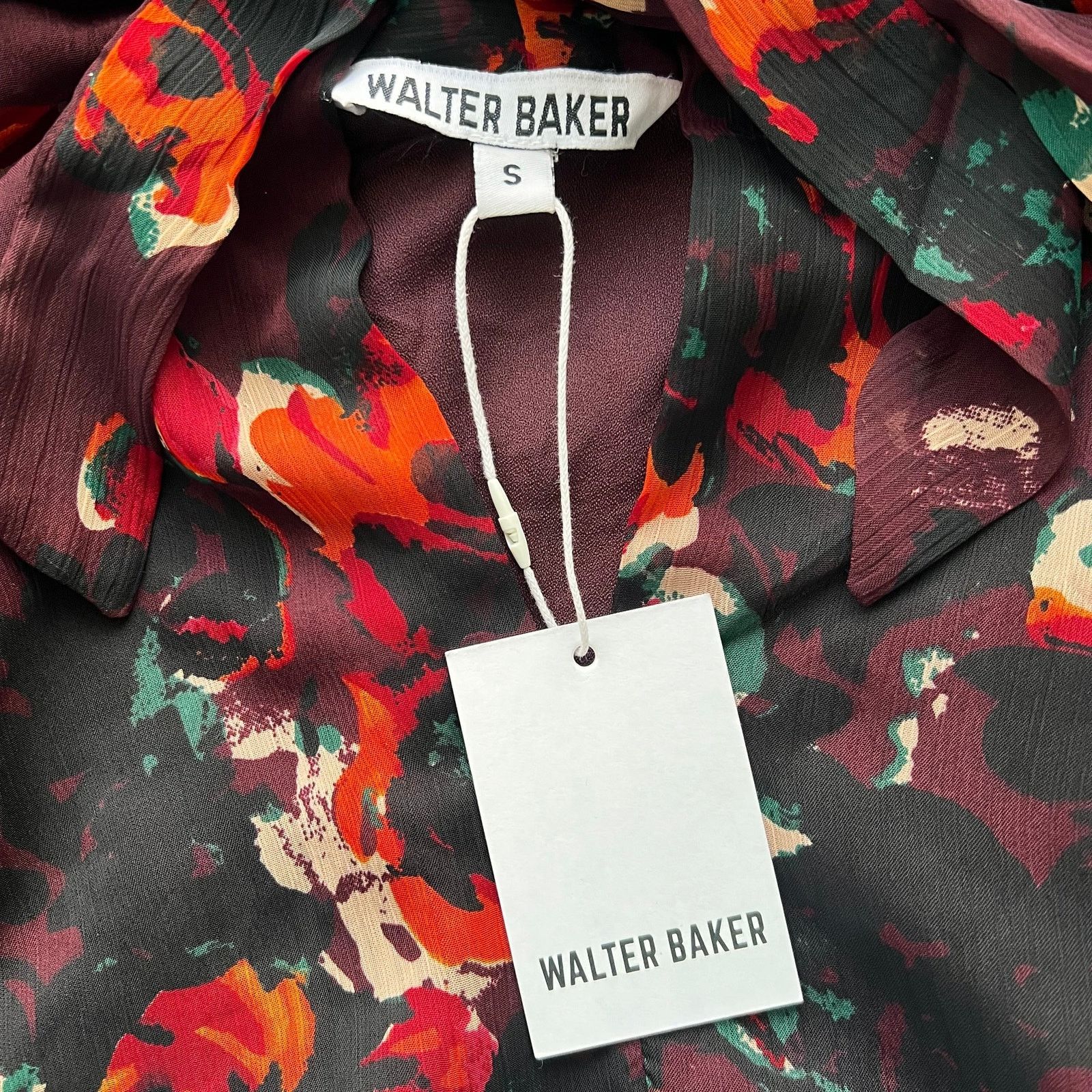 Other Walter Baker Burgandy Floral Print Mini Dress, S Size S / US 4 / IT 40 - 5 Thumbnail