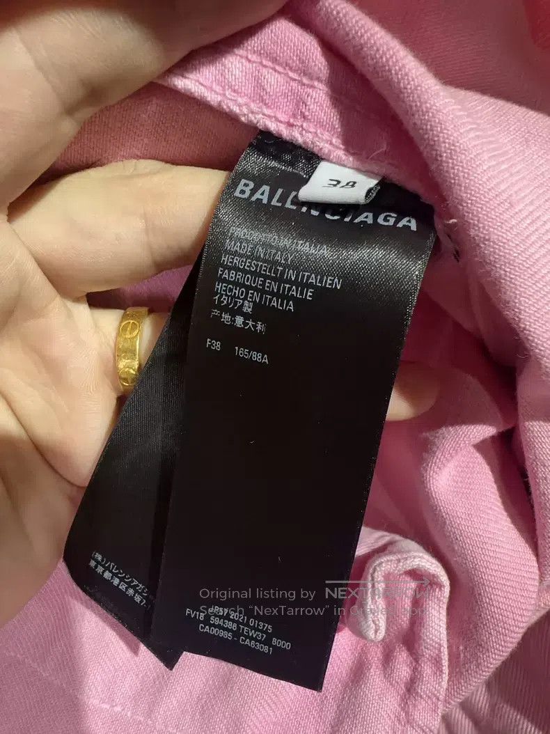 Balenciaga Balenciaga Pink Embroidered Lettering Denim Jacket Size XS / US 0-2 / IT 36-38 - 5 Thumbnail