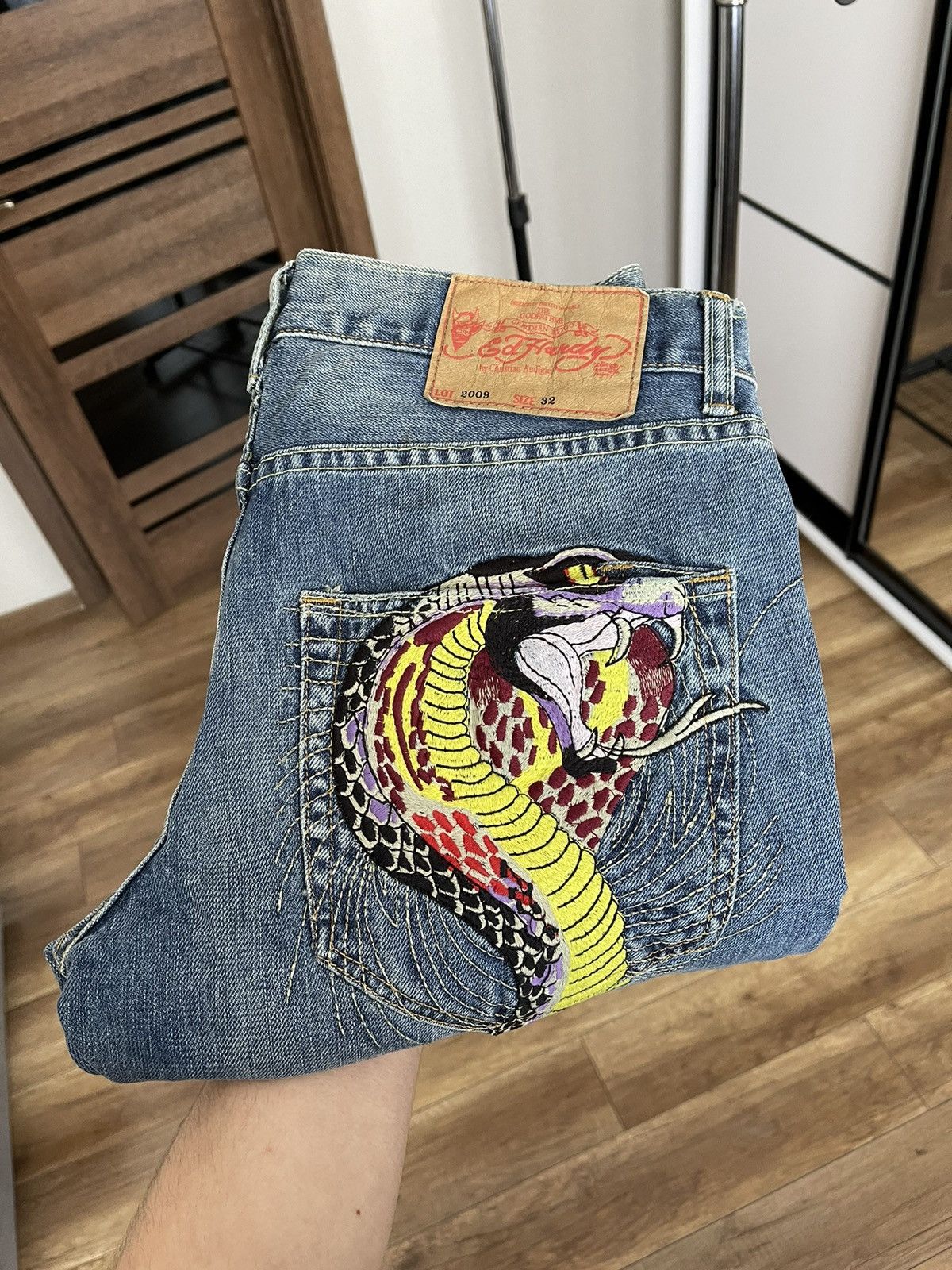 Ed Hardy Ed Hardy Vintage Snakes Denim Washed Jeans 90s Size US 32 / EU 48 - 16 Thumbnail