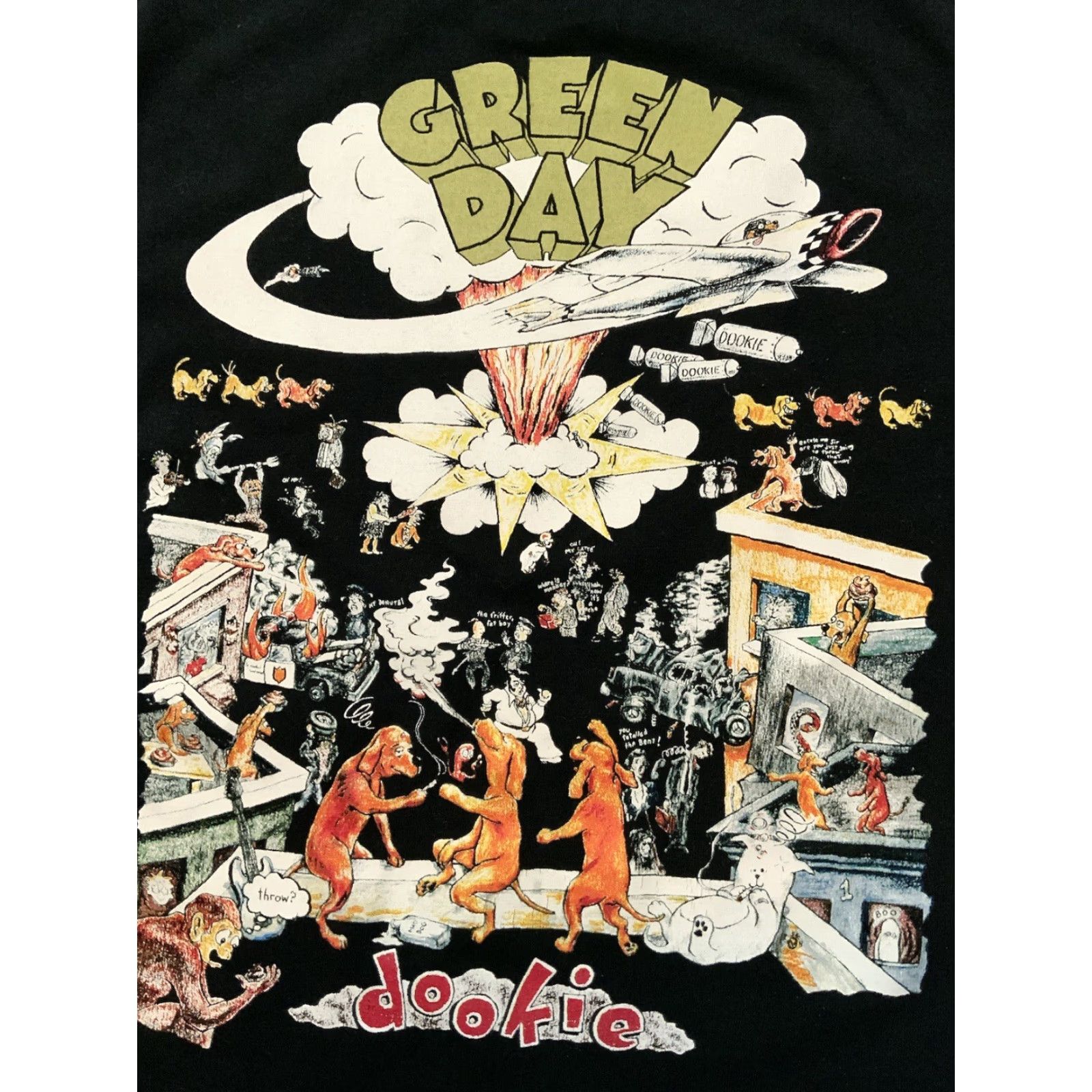 Vintage VINTAGE Green Day Dookie Album Punk Rock Band Tour Concert Graphic Black S/S T-Shirt SM Size US S / EU 44-46 / 1 - 5 Thumbnail