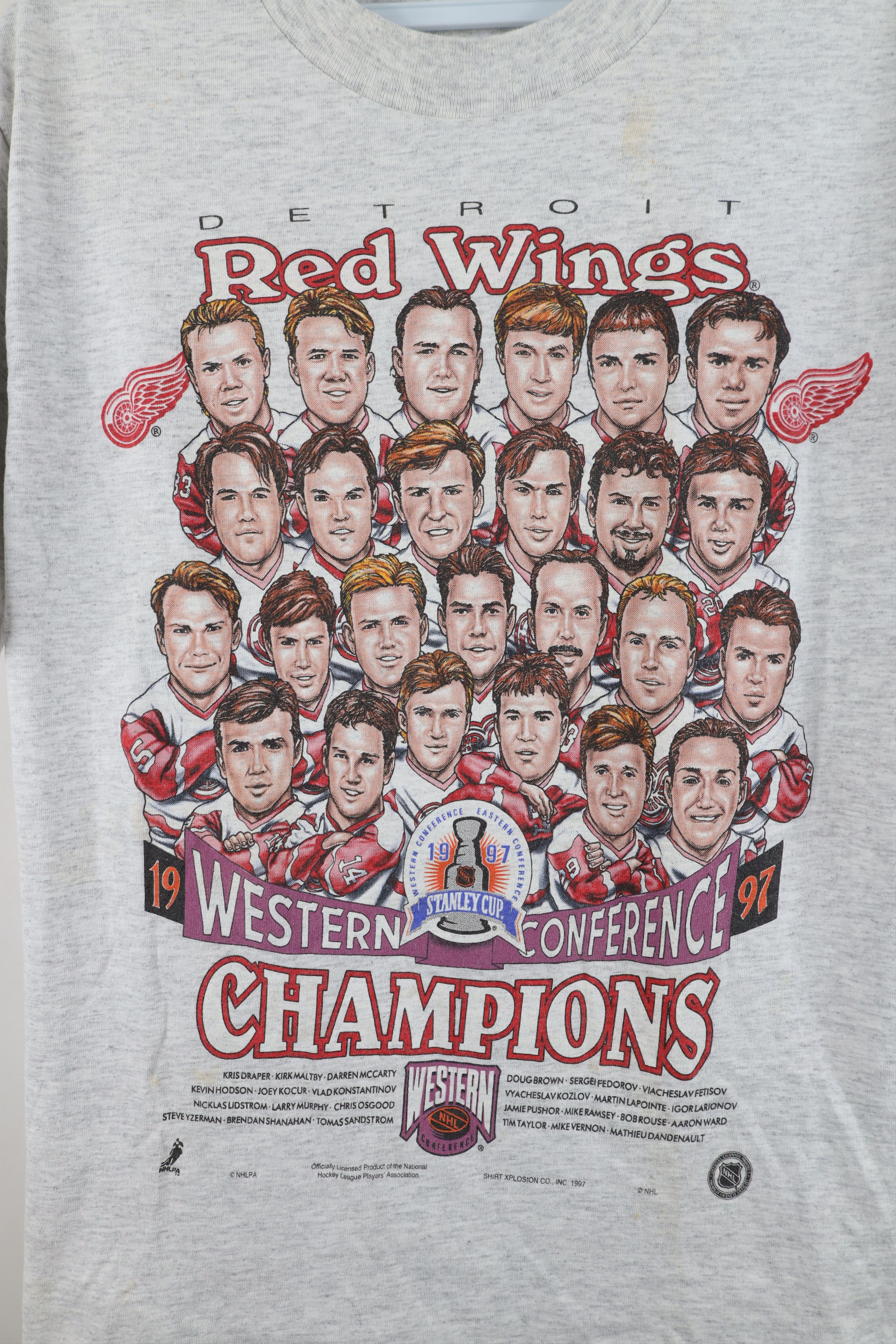 Vintage Vintage 90s Cartoon Detroit Red Wings Hockey T-Shirt USA Size US M / EU 48-50 / 2 - 4 Thumbnail