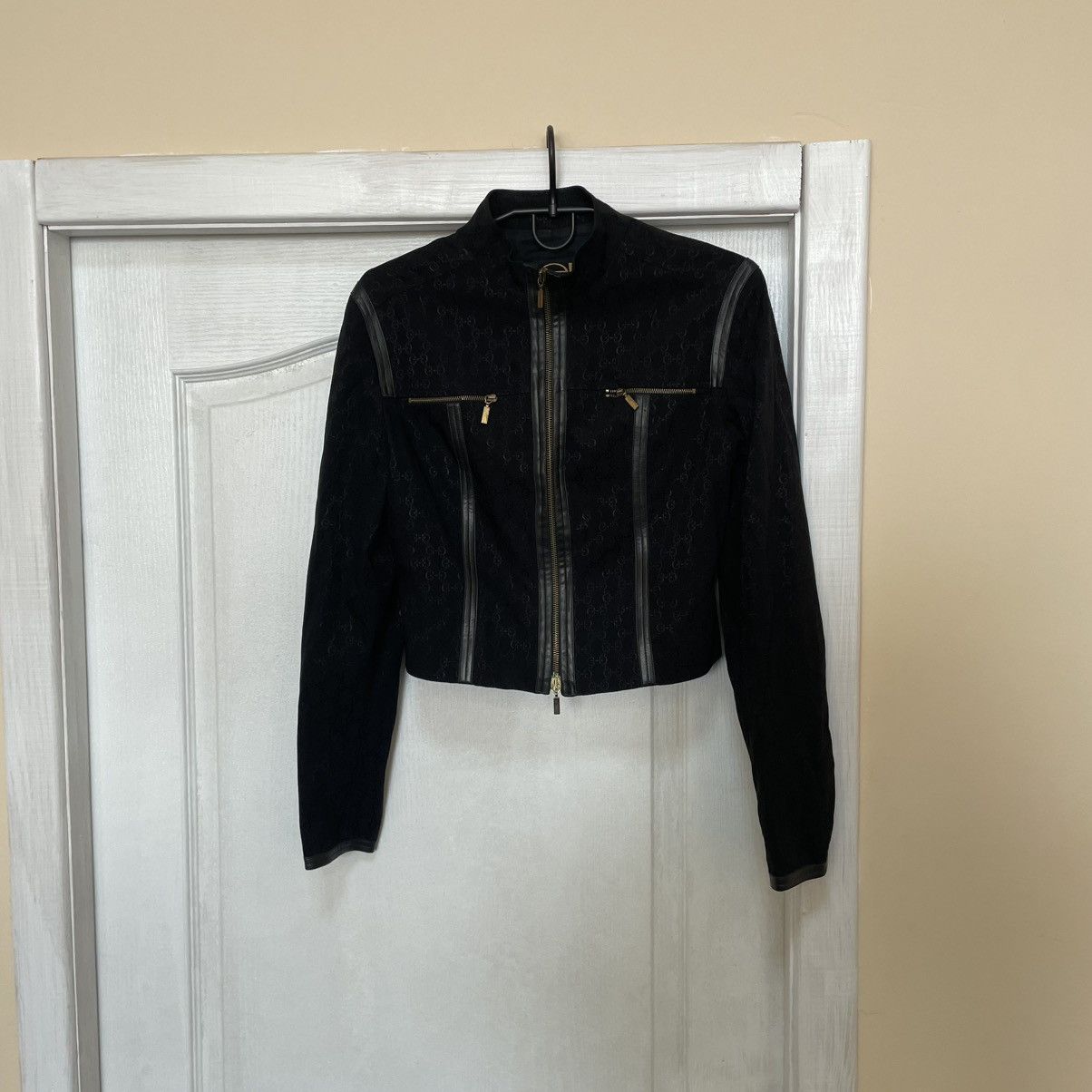 If Six Was Nine 90s cropped jacket bomber monogram cyber punk alt old goth Size M / US 6-8 / IT 42-44 - 1 Thumbnail