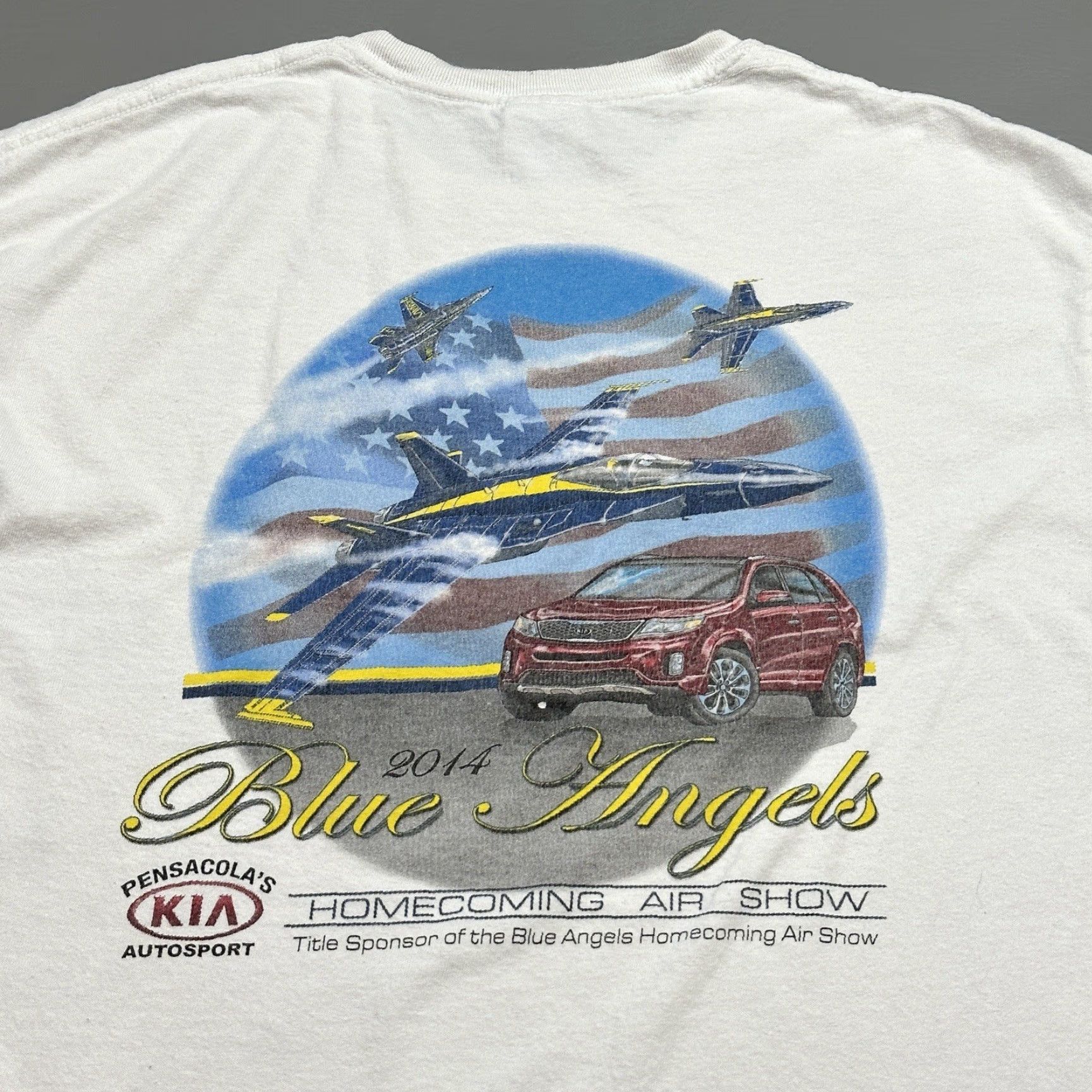 Gildan VINTAGE Blue Angels Homecoming Air Show Shirt Mens Medium White Pensacola Kia Sponsor Size US M / EU 48-50 / 2 - 6 Thumbnail