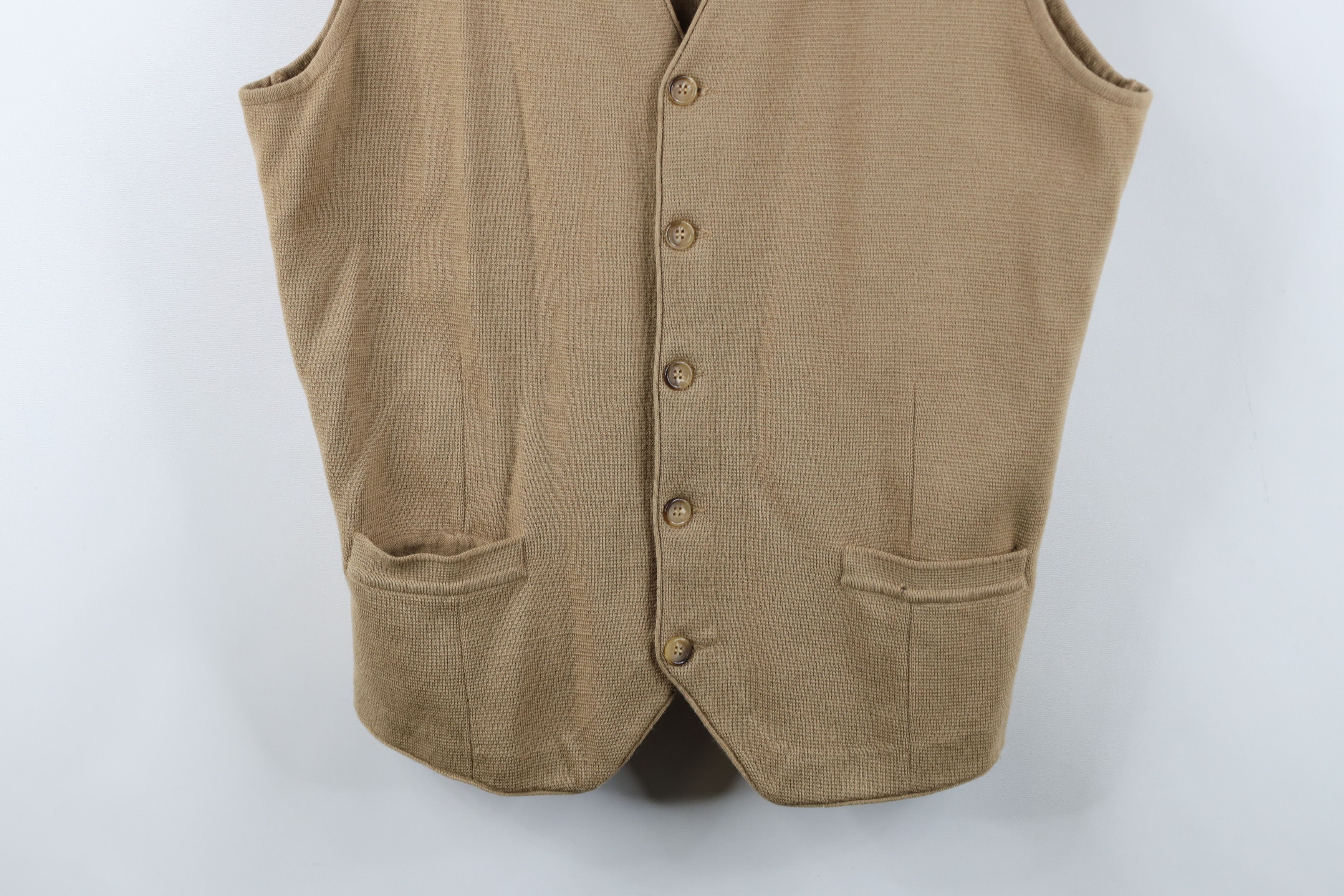Vintage Vintage 70s Streetwear Blank Wool Blend Knit Sweater Vest Size US L / EU 52-54 / 3 - 3 Thumbnail
