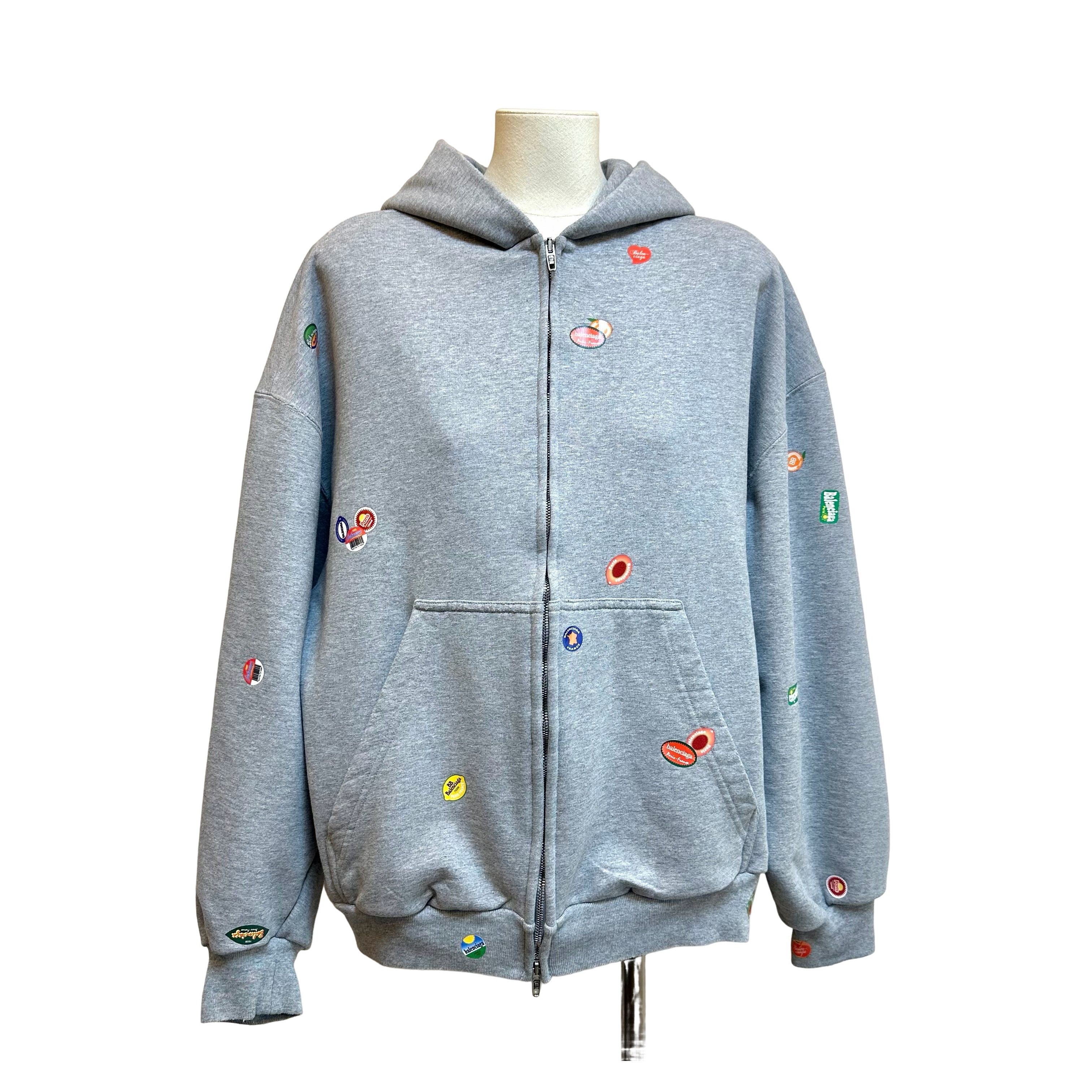 BALENCIAGA Skater Grey スケータージップアップパーカー Balenciaga Balenciaga Skater Zip-up Hoodie Medium Fit in Gray