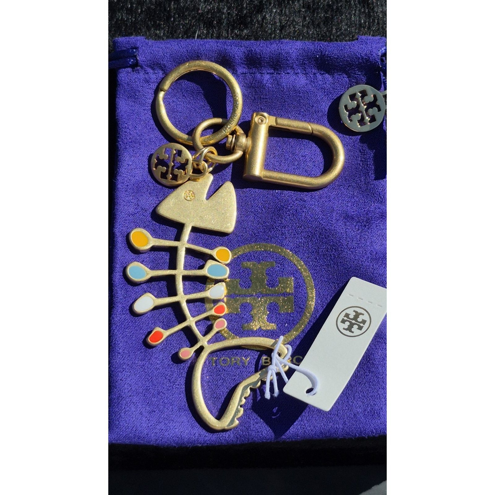 Tory Burch Tory Burch Roxanne Logo Fish Bone Charm Keychain Size ONE SIZE - 1 Thumbnail
