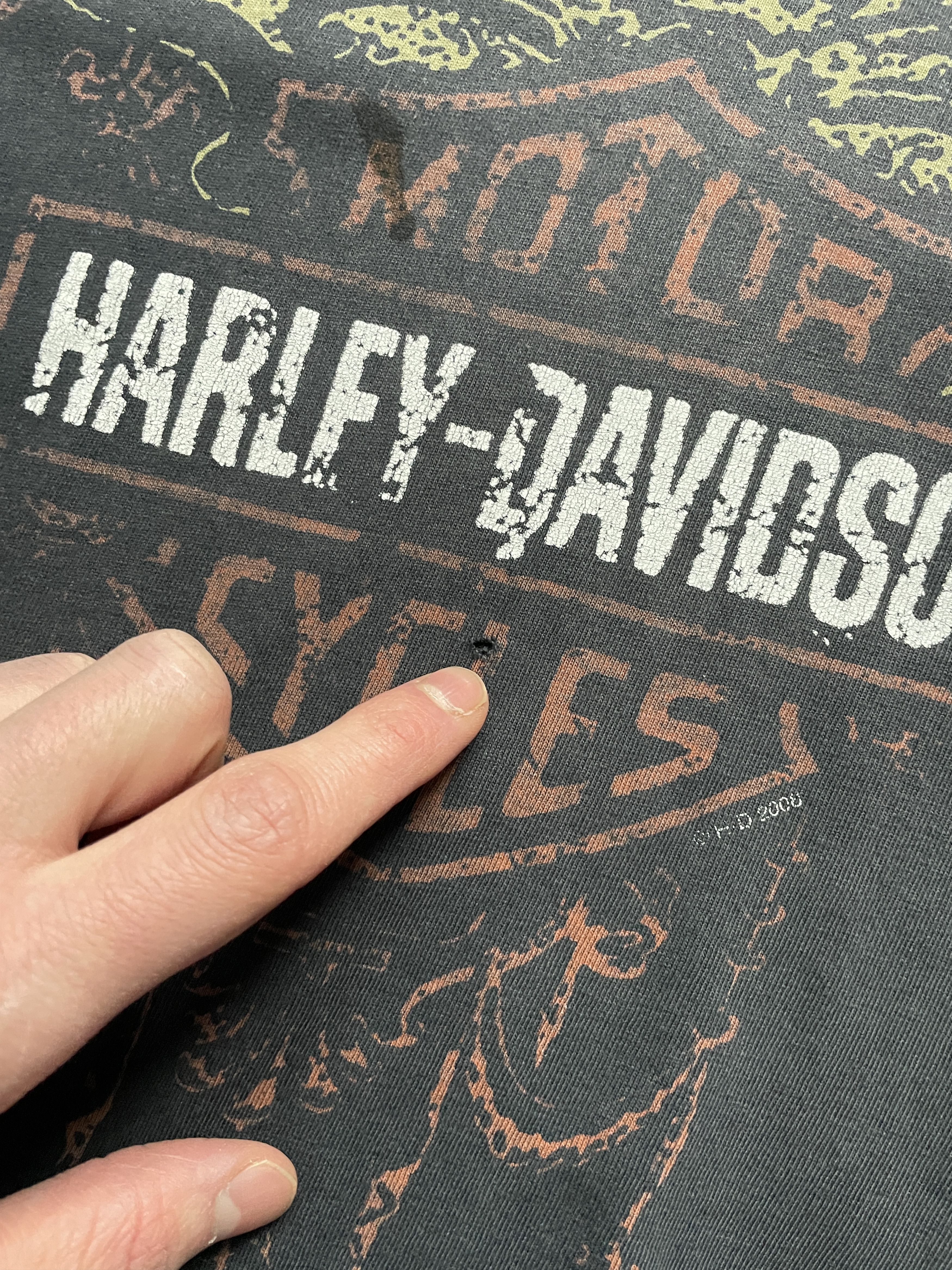 Harley Davidson VINTAGE HARLEY DAVIDSON 3D TATTOO BIKER SKULL MOTORCYCLE TEE Size US L / EU 52-54 / 3 - 7 Thumbnail
