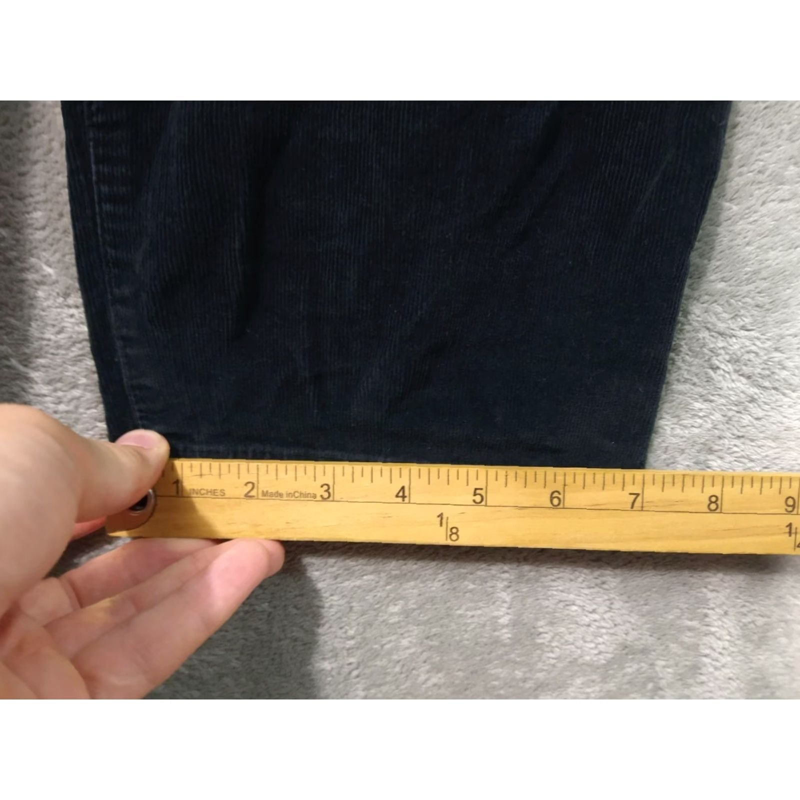 J. Jill J. Jill Womens Pants 12 Black Corduroy Straight Leg Mid Rise Stretch Chino Casual Size 34" / US 12 / IT 48 - 6 Thumbnail