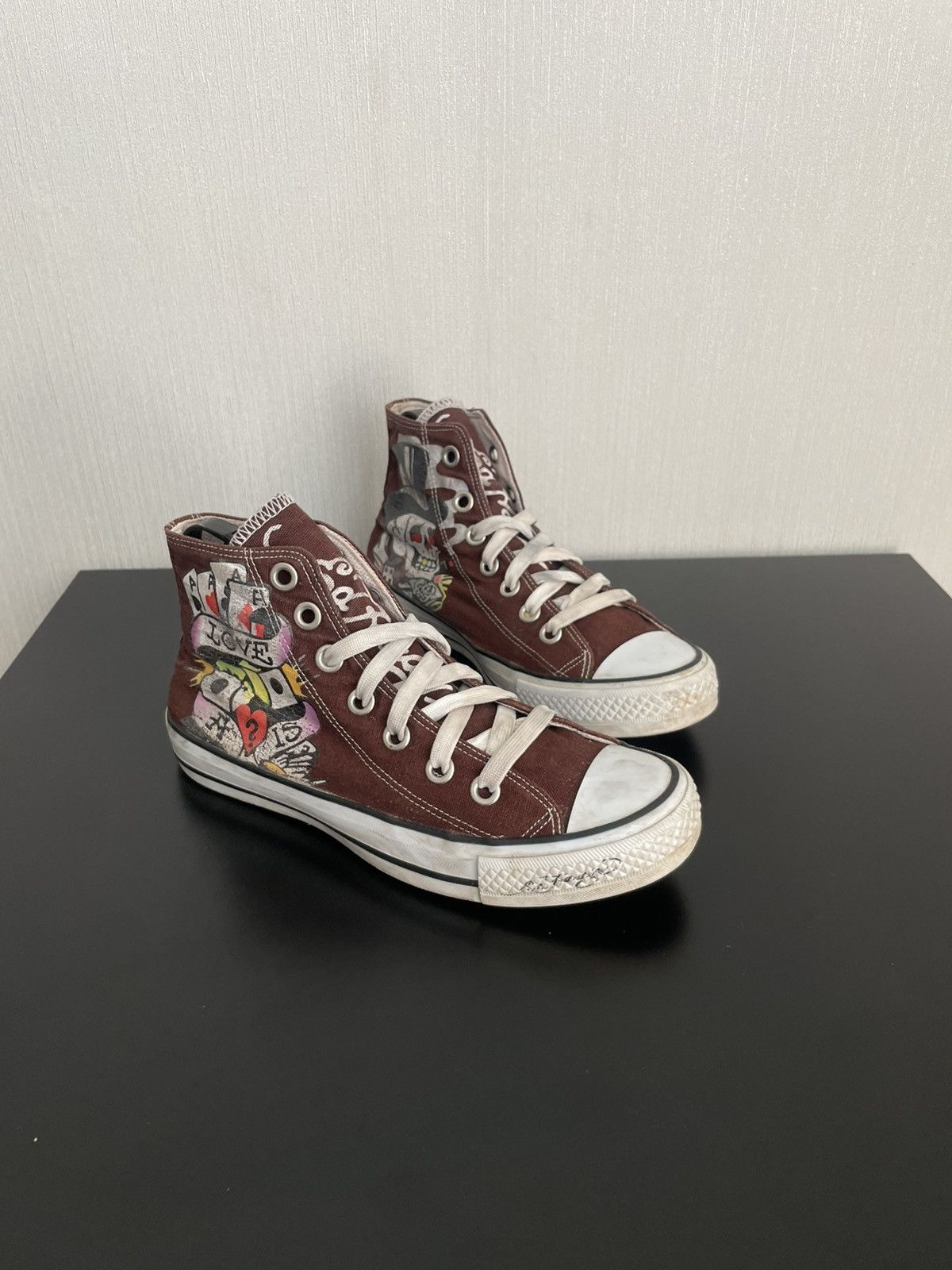 Ed Hardy Vintage Ed Hardy X Converse Hi Top Sneakers Made in USA Y2k Size US 6.5 / IT 36.5 - 5 Thumbnail