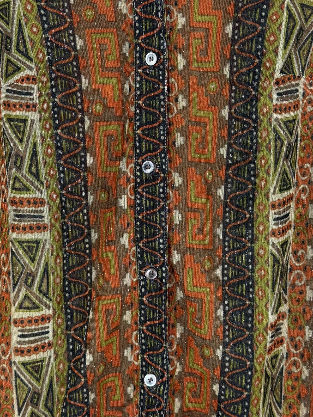 Celine Celine Vintage 70s Geometric Pattern L/S Button Up Shirt Size M / US 6-8 / IT 42-44 - 8 Thumbnail